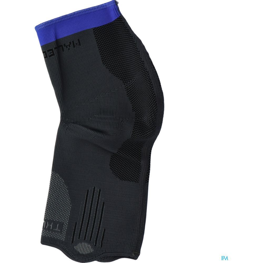 Attelle de cheville noire et bleue. Logo THUASNE visible. Taille 3.