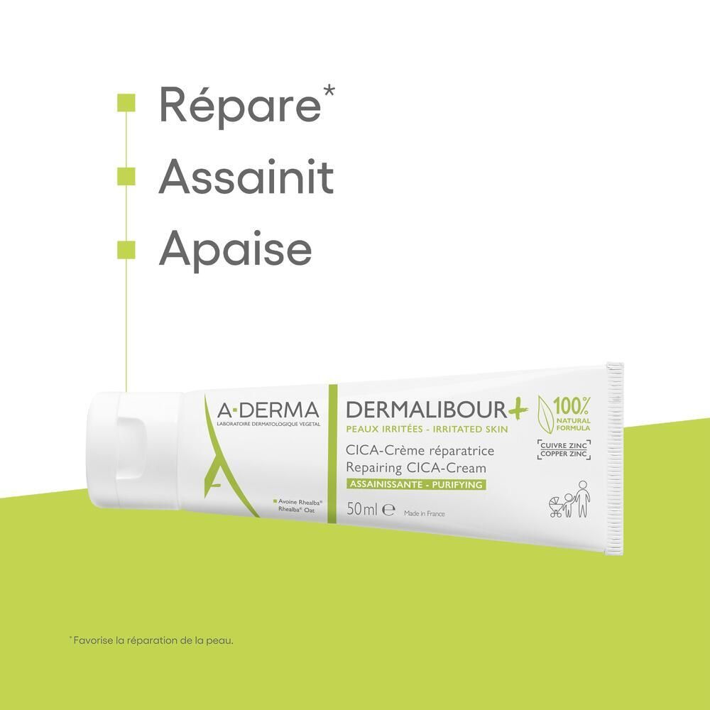 A-DERMA DERMALIBOUR+ CICA Crème réparatrice assainissante