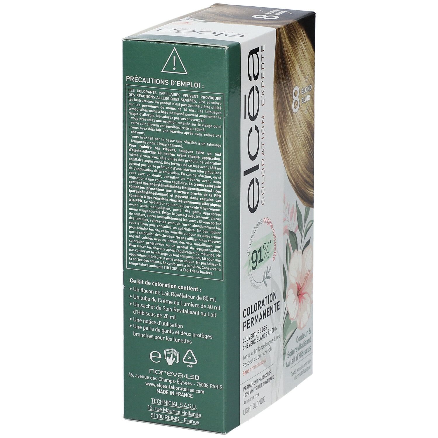 ELCÉA Coloration Experte Permanente Blond Clair – 8