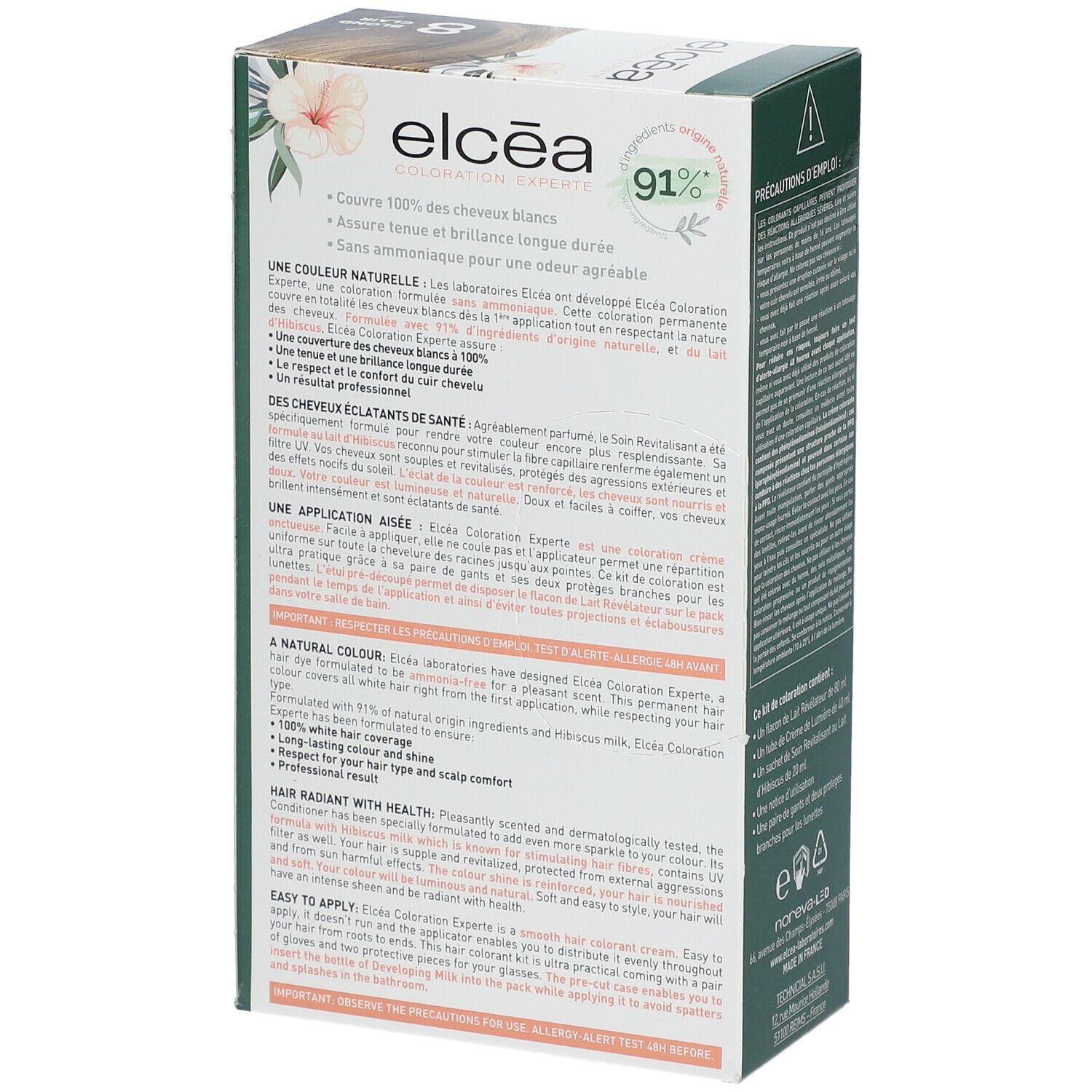 ELCÉA Coloration Experte Permanente Blond Clair – 8