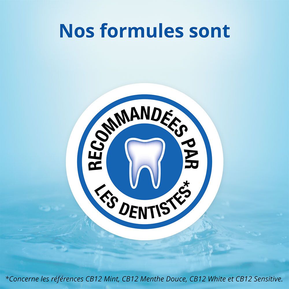Autocollant rond. Recommandé par les dentistes. Fond d'eau.