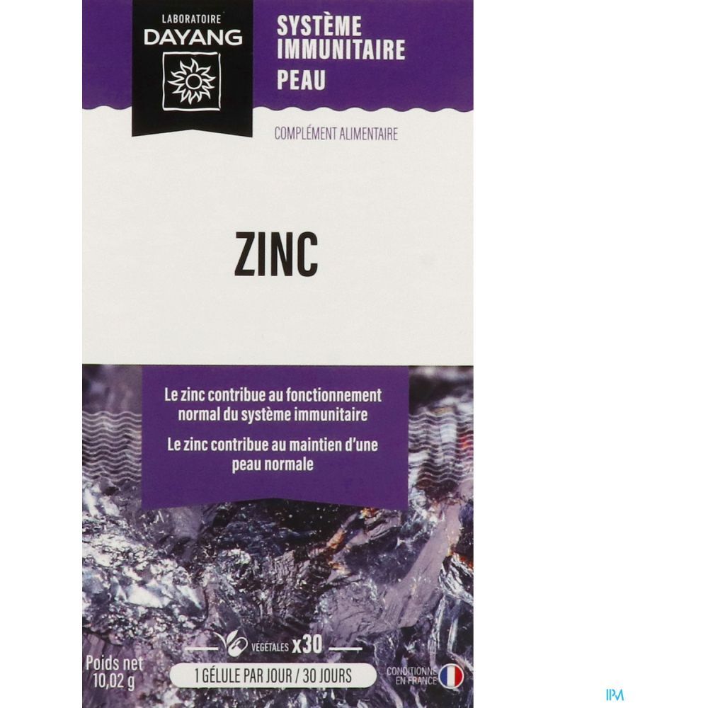 Dayang Gélule Zinc, Gélule, complément alimentaire à base de zinc, bt 30