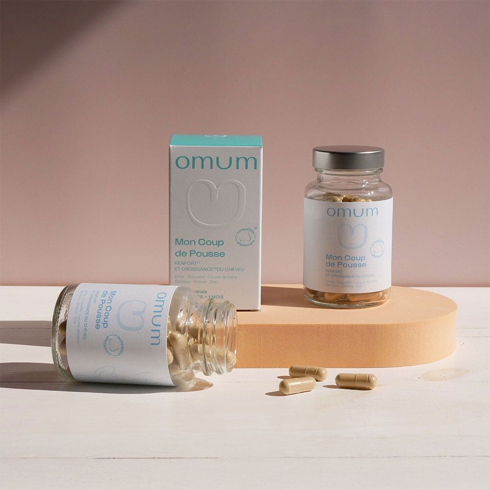 Omum Mon Coup de Pousse : Ingrédients innovants, fabrication française, compatible grossesse et allaitement.
