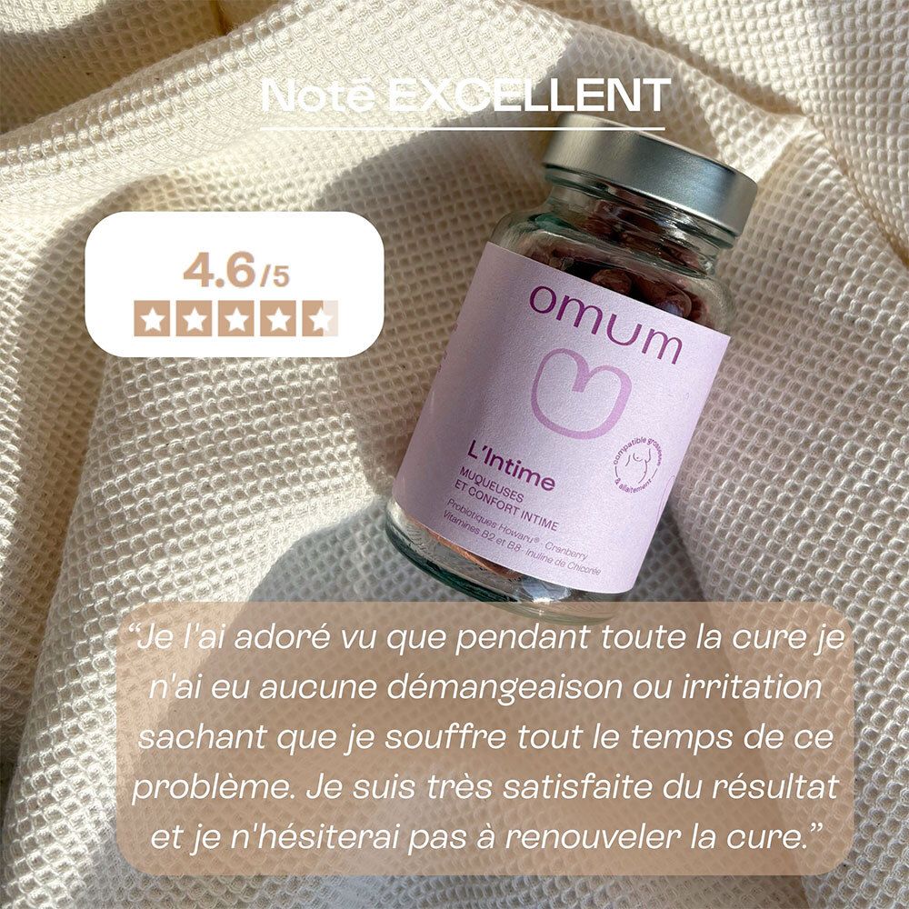Omum L'Intime : Note excellente 4.6/5. Cliente très satisfaite du résultat et de la tolérance pendant la cure.