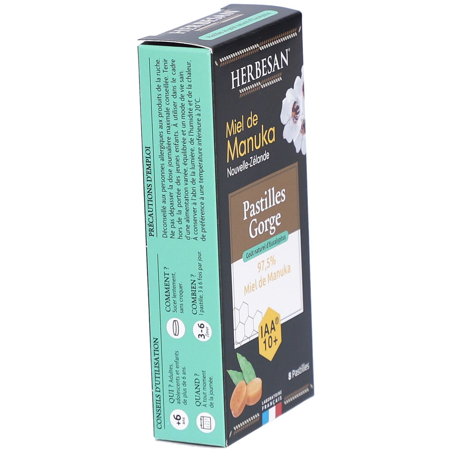 Herbesan Pastilles Gorge Miel de Manuka IAA 10+