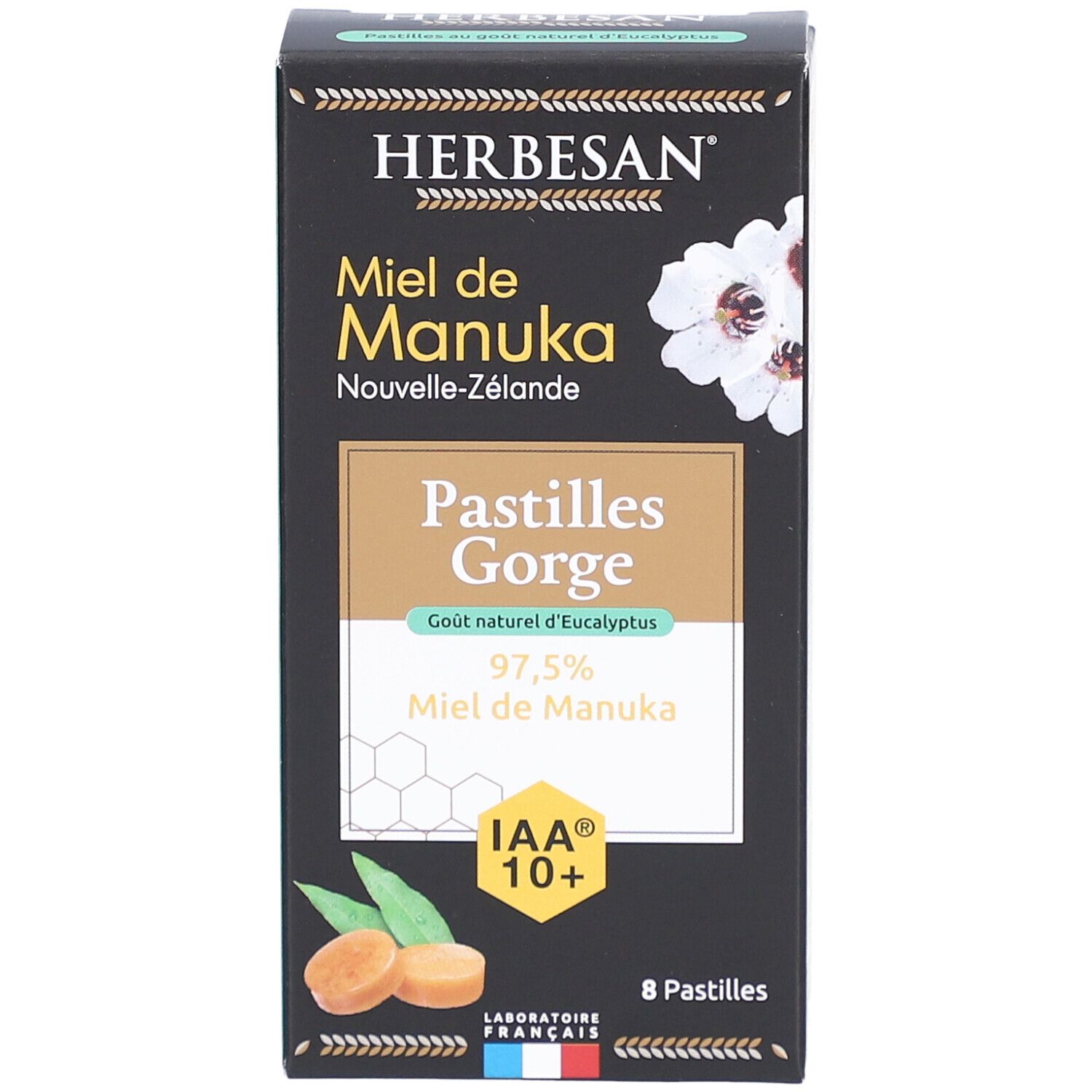 Herbesan Pastilles Gorge Miel de Manuka IAA 10+