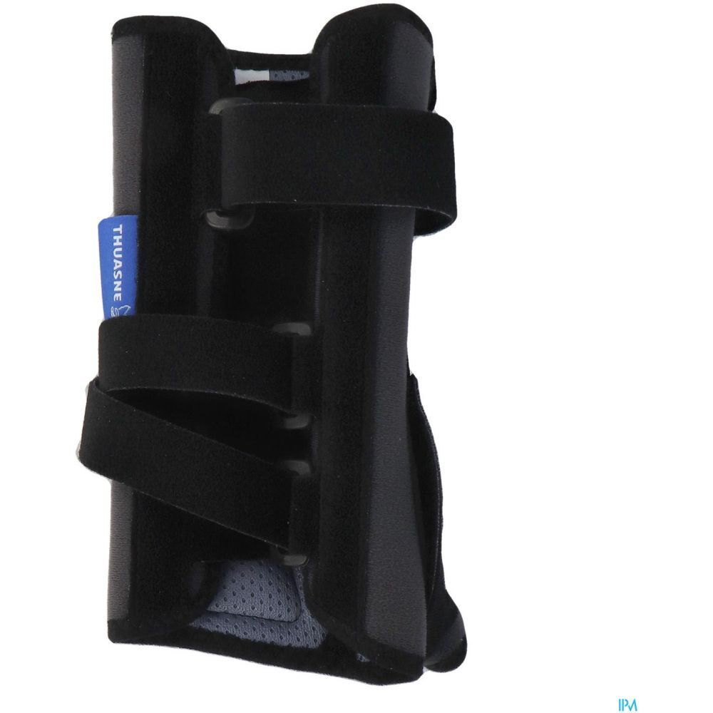 Attelle de poignet-pouce noire. Fermetures velcro. Doublure intérieure. Marque THUASNE.