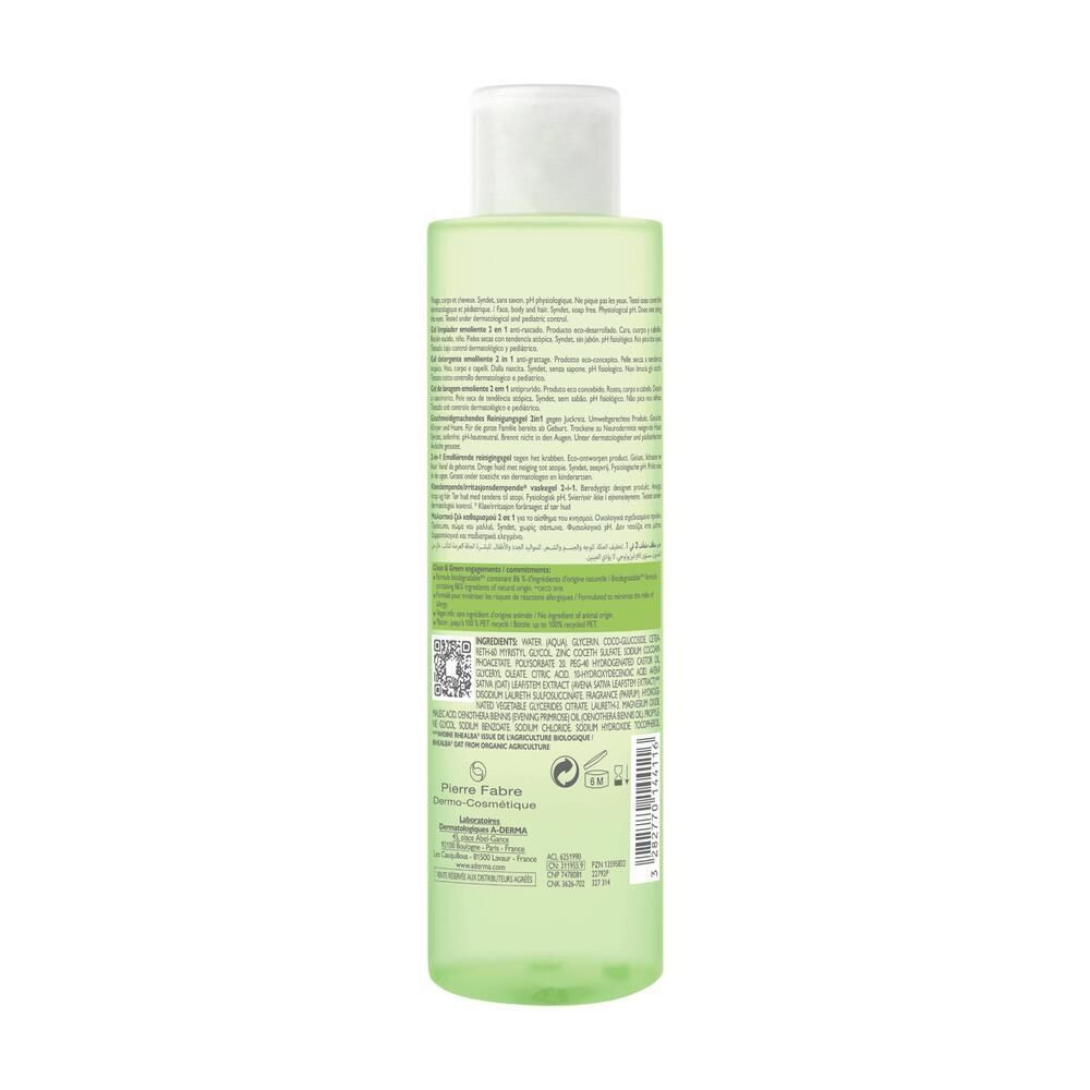 A-DERMA EXOMEGA CONTROL Gel lavant émollient 2 en 1 anti-grattage