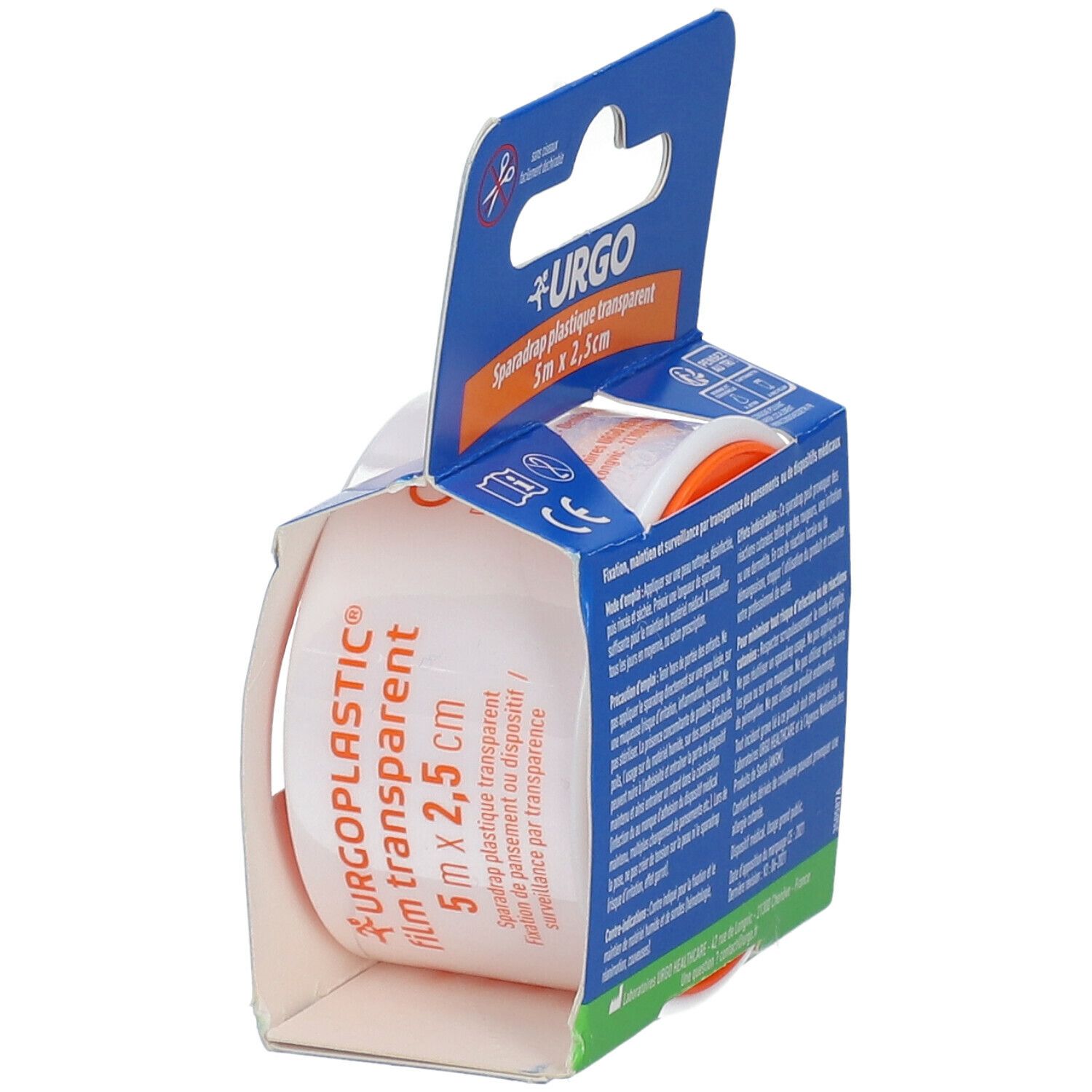URGO Urgoplastic Film transparent Sparadrap Discret 5 m x 2,5 cm