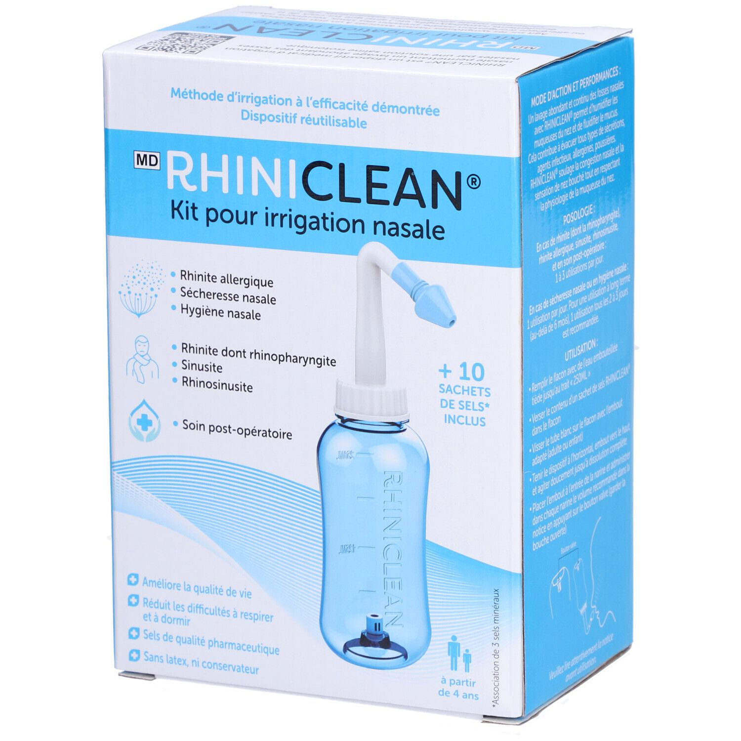 RHINICLEAN KIT D'IRRIGATION NASALE - Kit douche nasale et sel de rinçage.  - unité