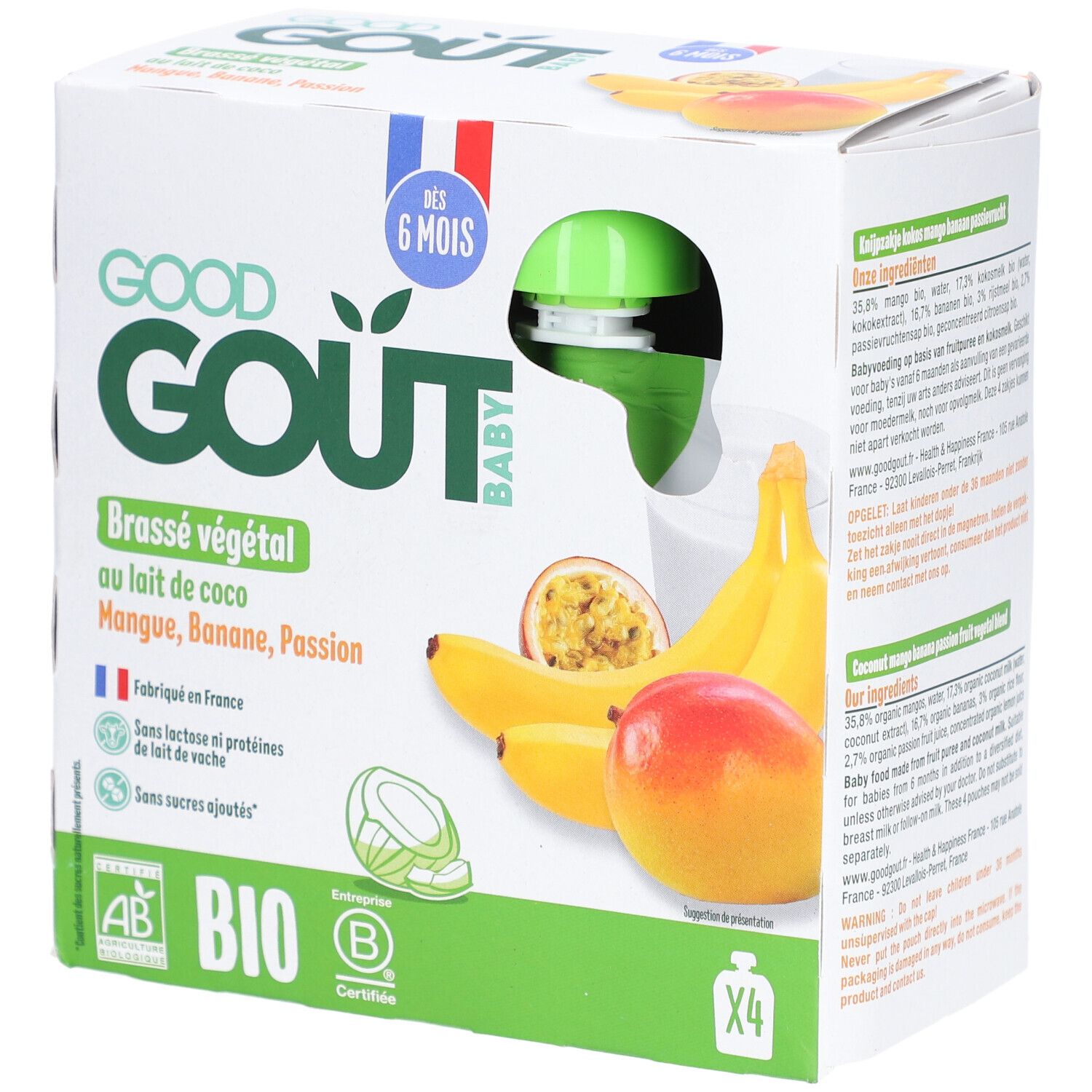 Good Goût Brassé Végétal Coco Mangue Banane Passion