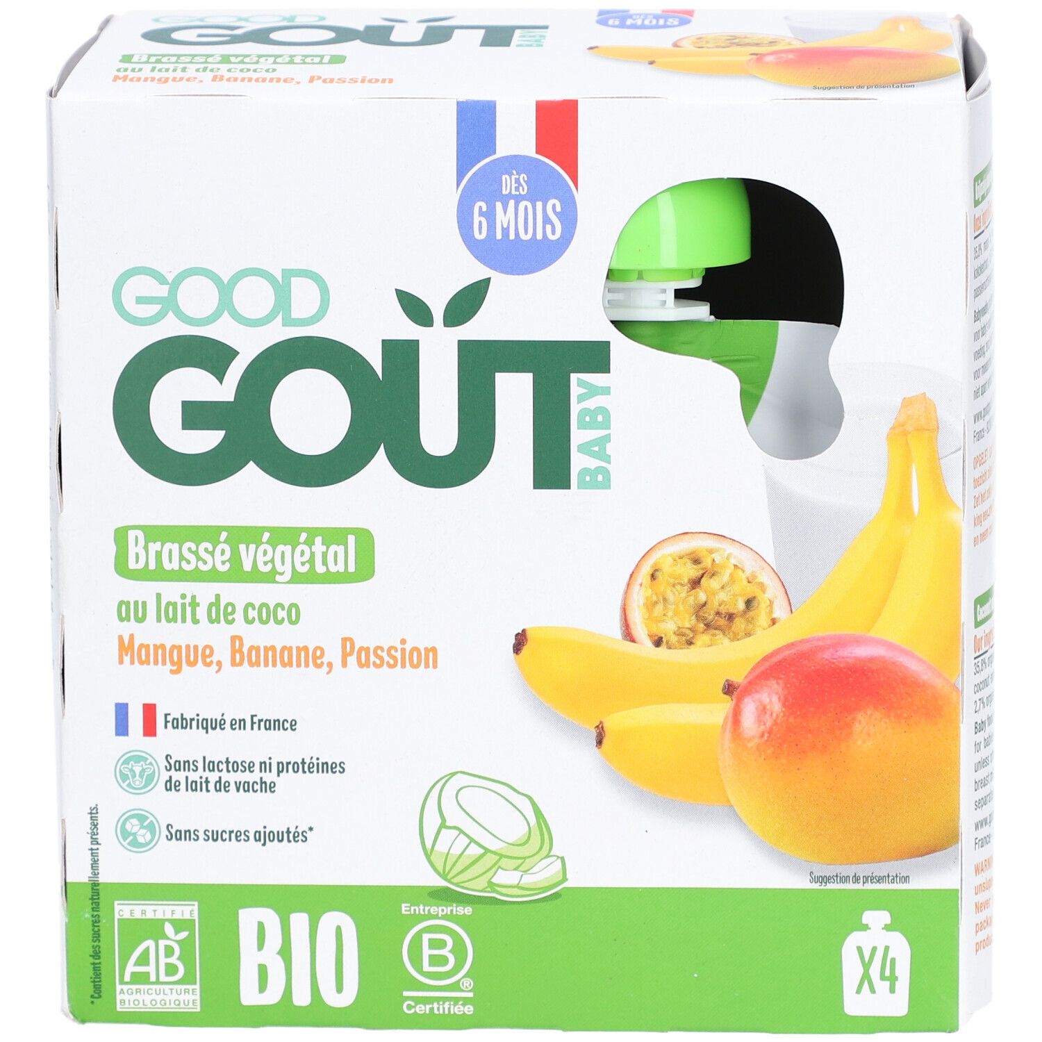 Good Goût Brassé Végétal Coco Mangue Banane Passion