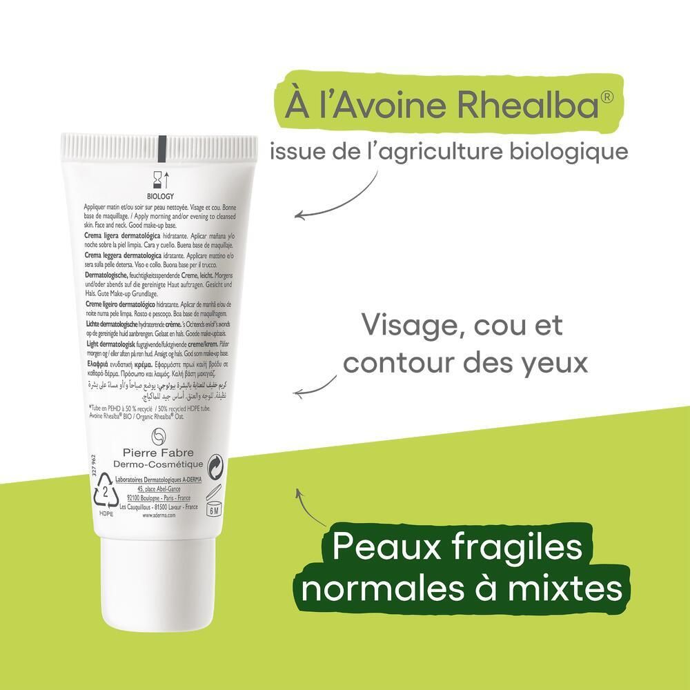 A-DERMA BIOLOGY Crème légère dermatologique hydratante