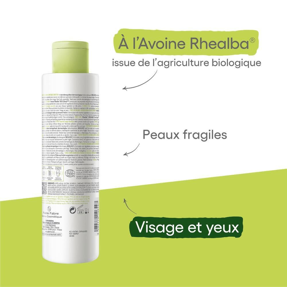 A-DERMA BIOLOGY Lait démaquillant dermatologique hydra-nettoyant