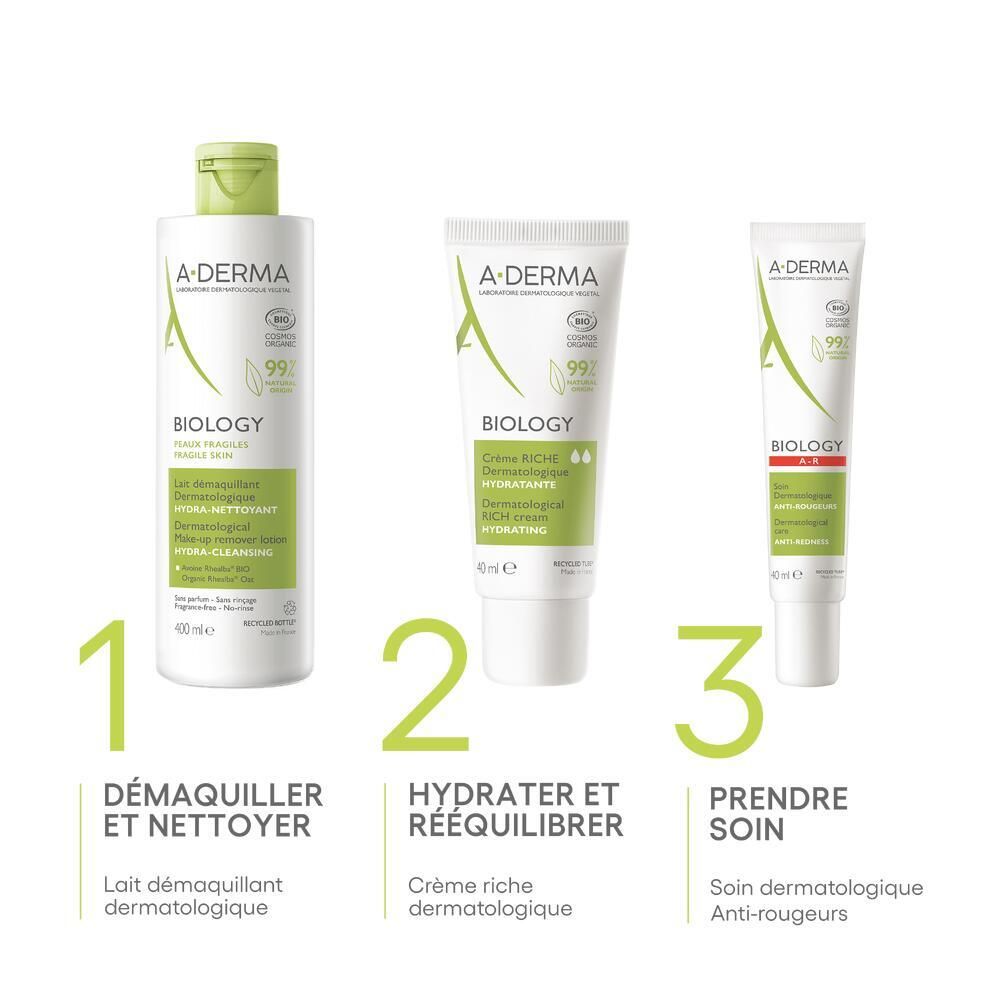 A-DERMA BIOLOGY Lait démaquillant dermatologique hydra-nettoyant