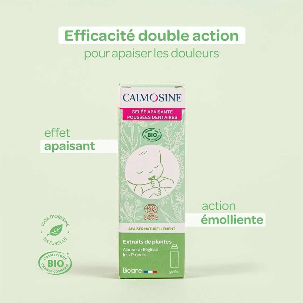 Calmosine - Gelée Apaisante Poussée Dentaire Bio - Premières Dents - 15ml