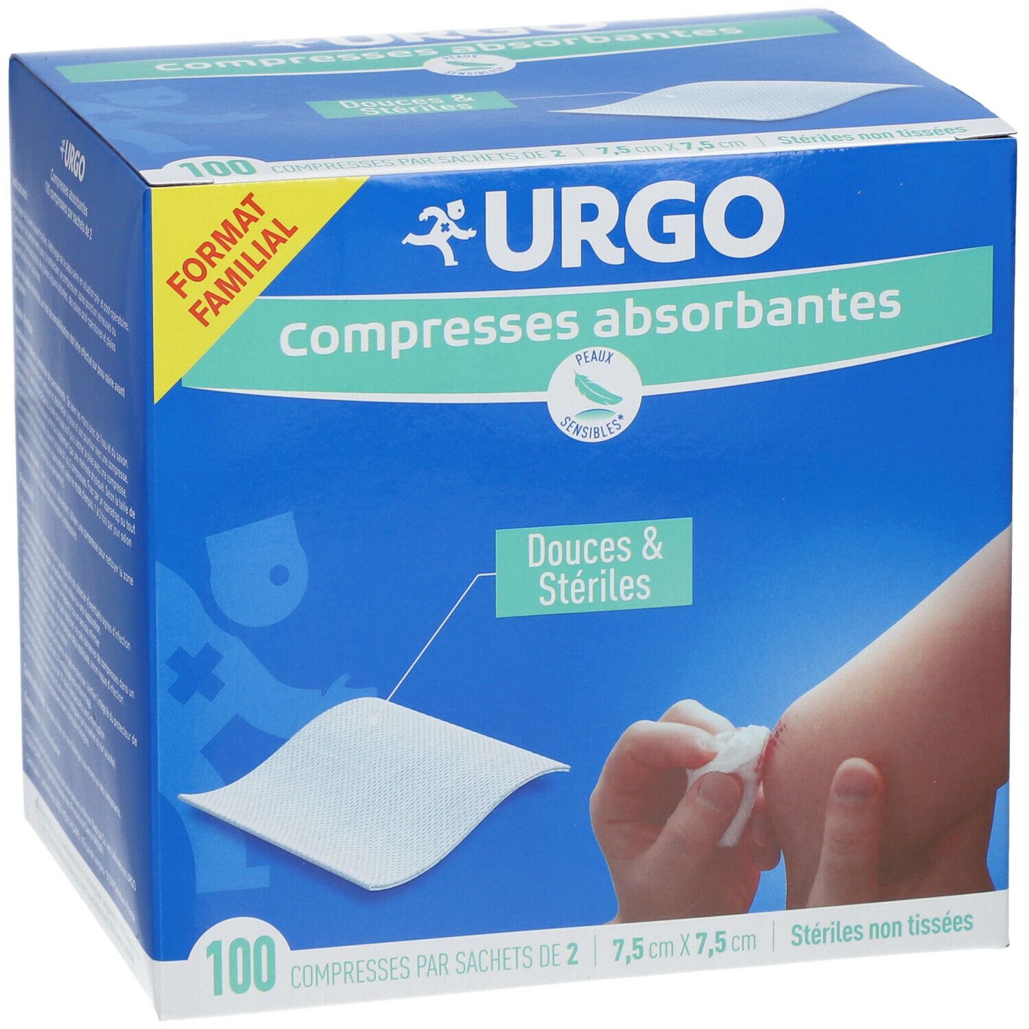 URGO Compresses Absorbantes Douces & Stériles NT 7,5 x 7,5 cm