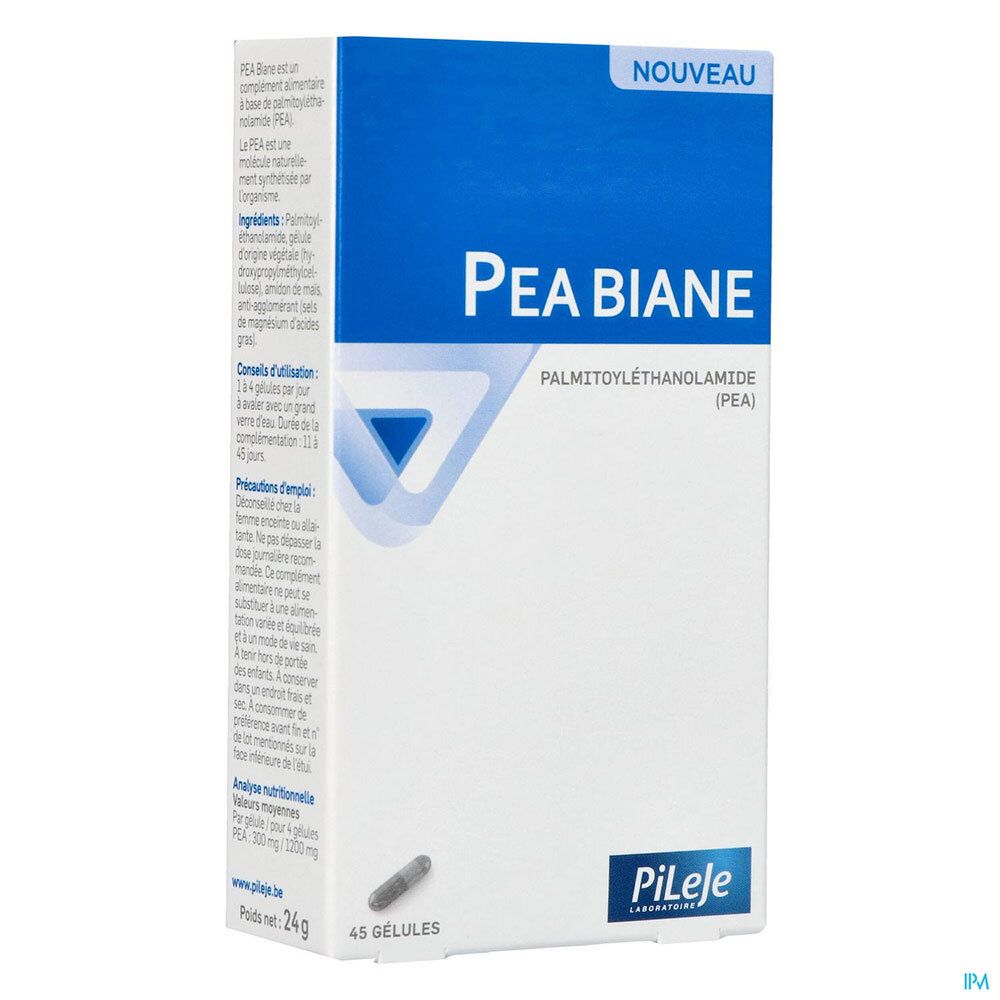 PEA Biane, Gélule, complément alimentaire à base de palmitoyléthanolamide, bt 45