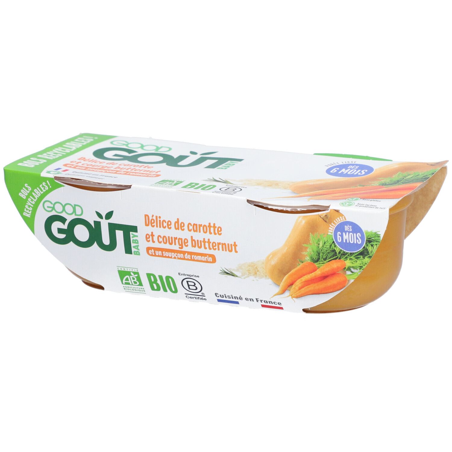 Good Goût Délice de carotte et courge butternut Bio