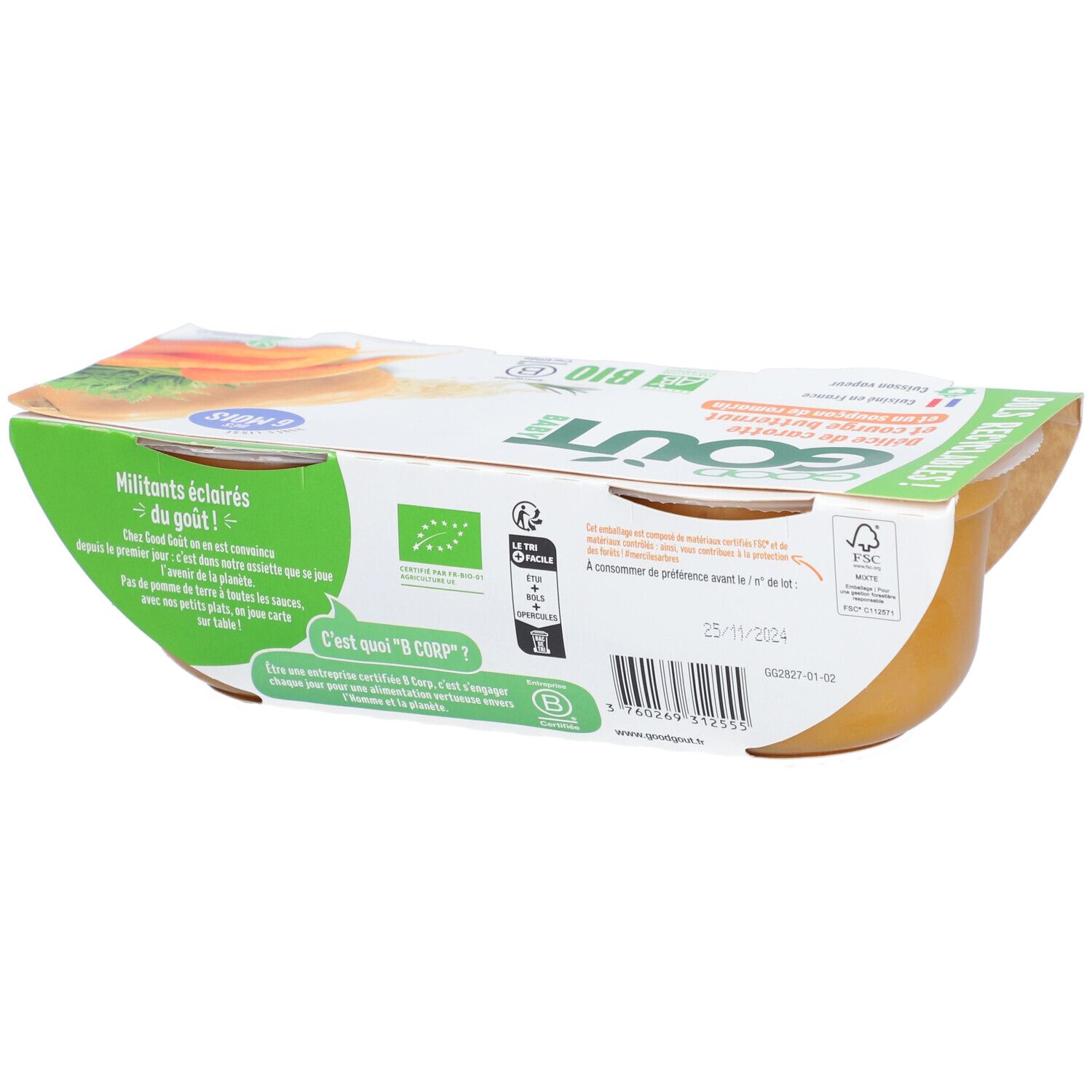 Good Goût Délice de carotte et courge butternut Bio