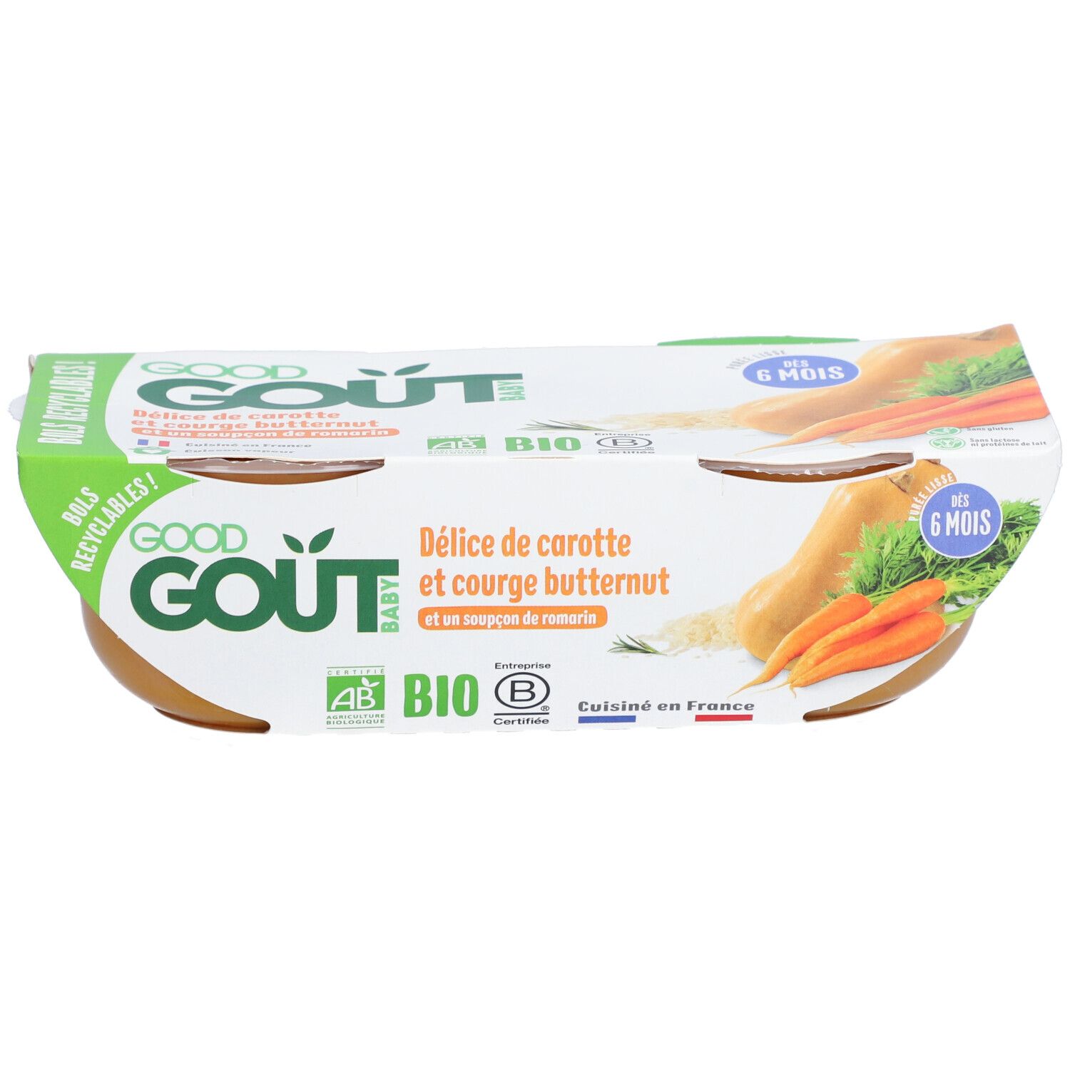 Good Goût Délice de carotte et courge butternut Bio