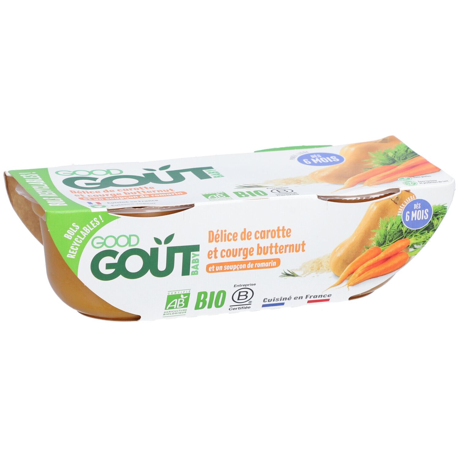 Good Goût Délice de carotte et courge butternut Bio