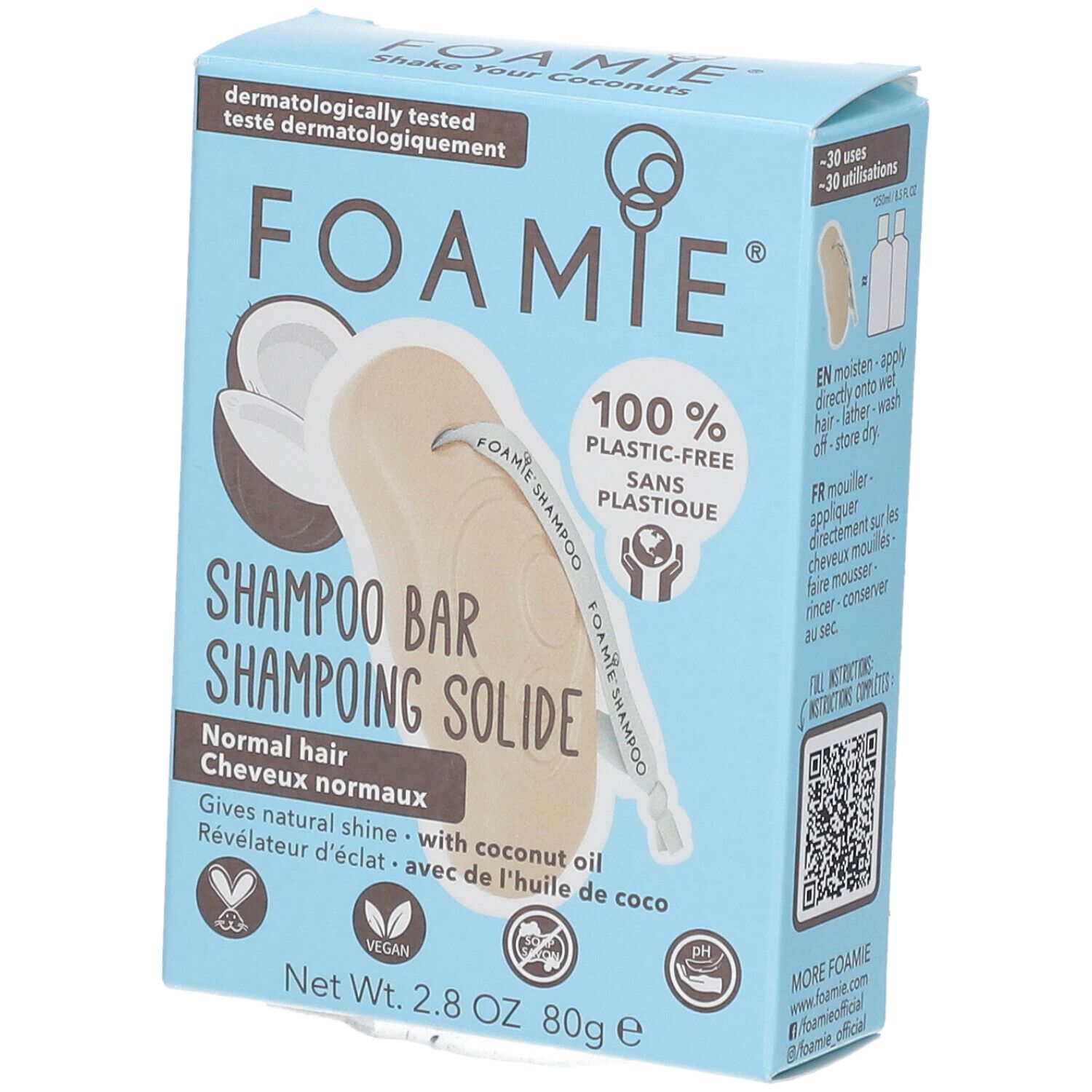 FOAMIE® Shampooing solide Huile de coco