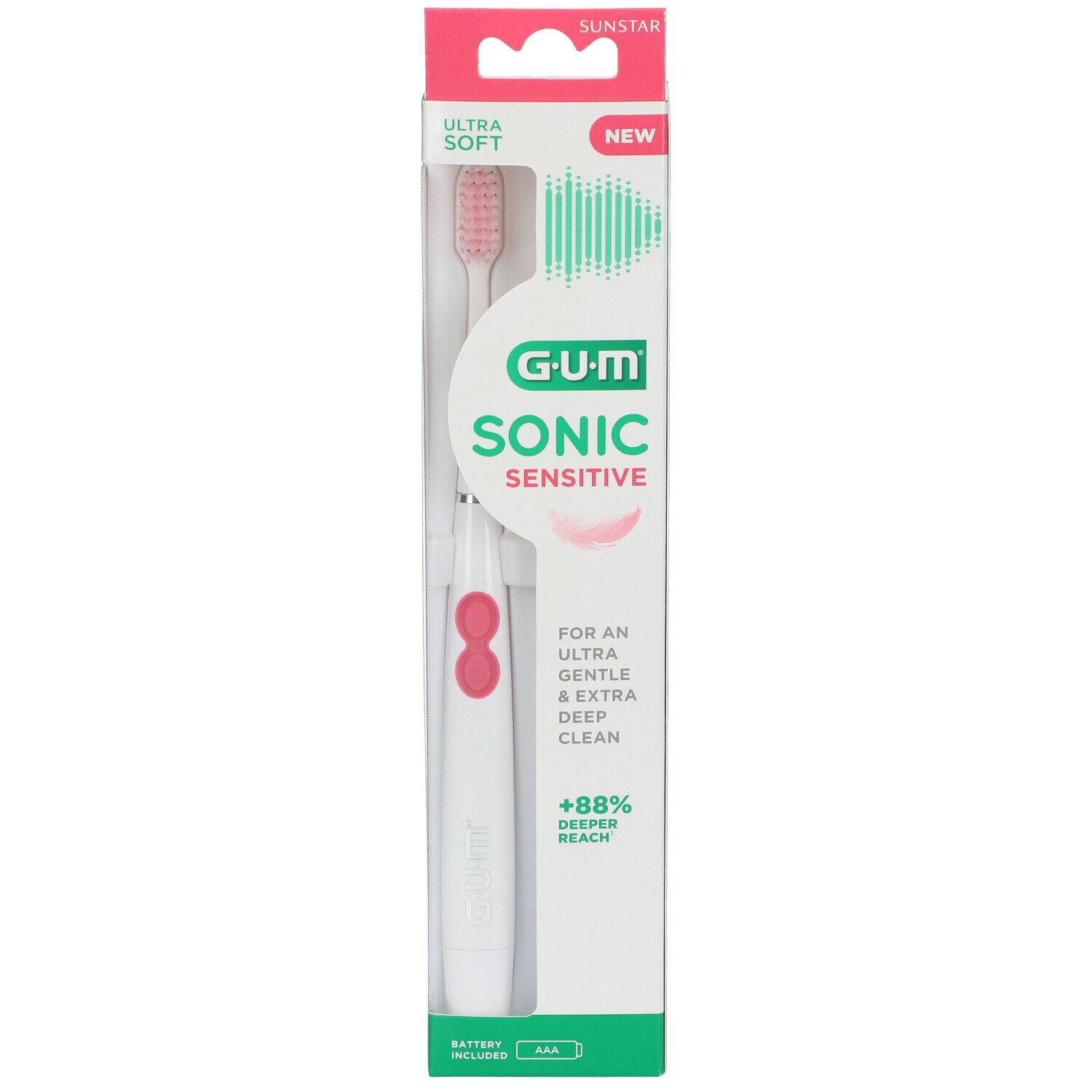 GUM® GUM® SONIC SENSITIVE Brosse à dents électrique à pile