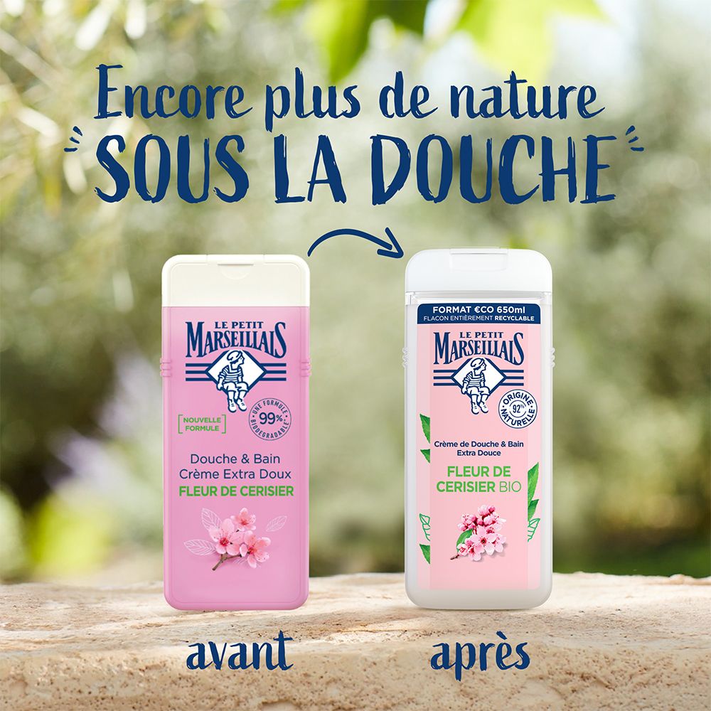 Le Petit Marseillais Douche & Bain Crème Extra Doux Fleur de Cerisier 650 ml