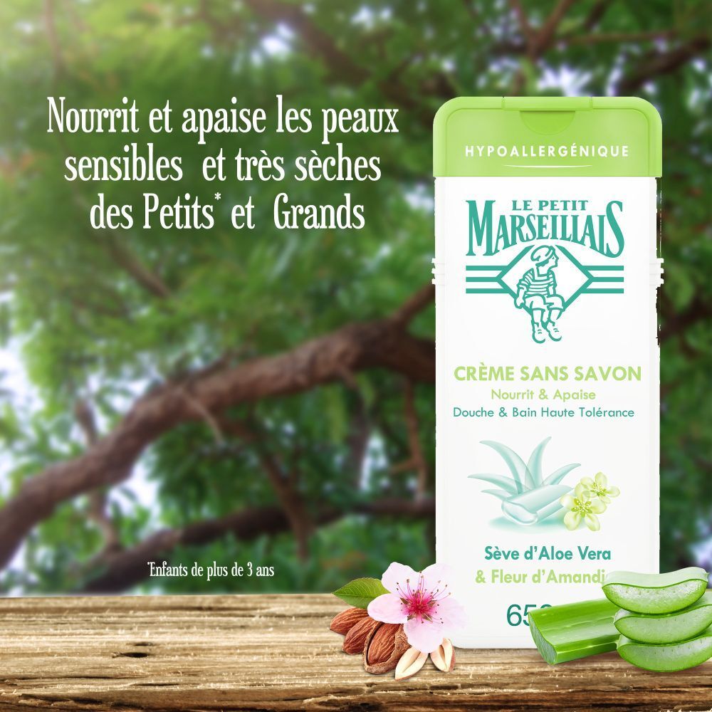 Le Petit Marseillais - Douche et Bain Hypoallergénique - Aloe Vera et Fleur Amandier 650 ml
