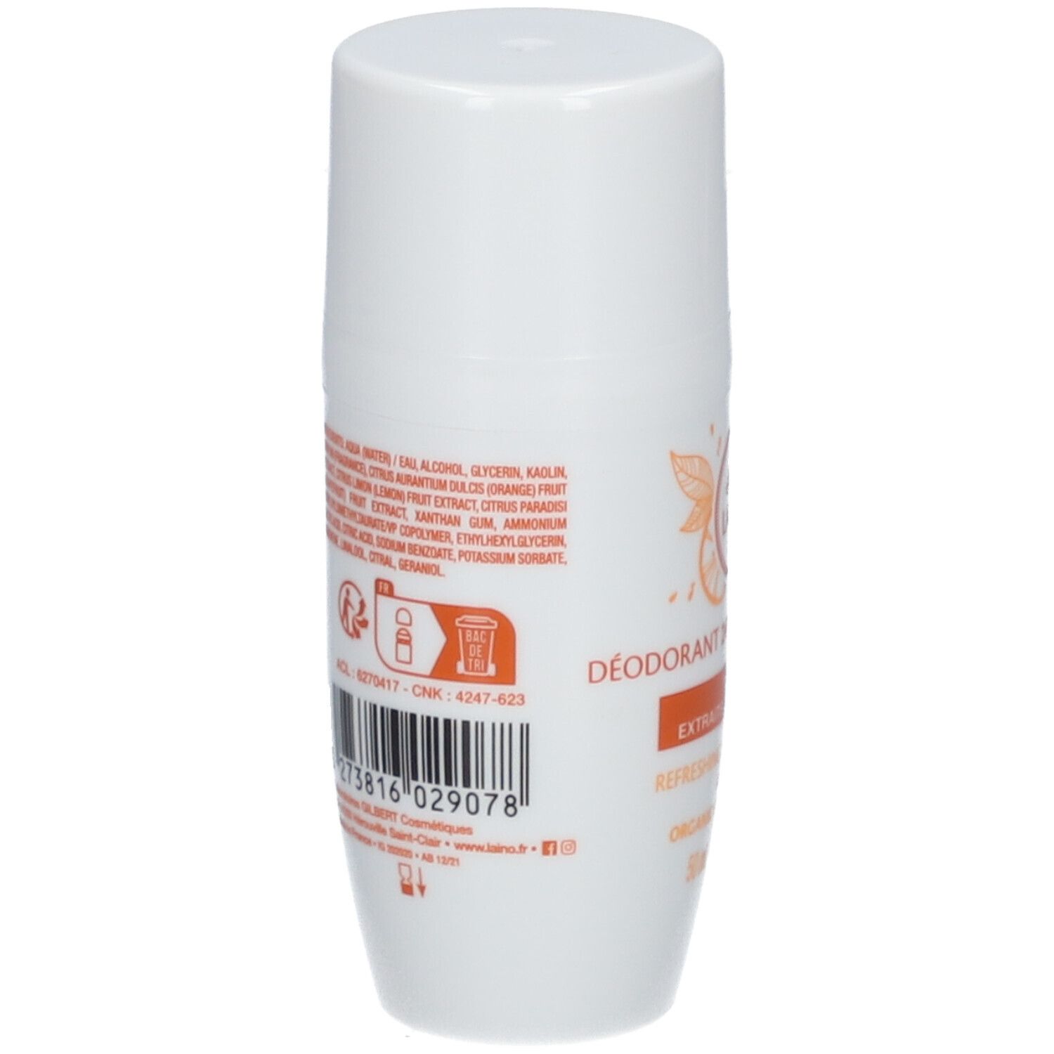 LAINO Déodorant 24H Rafraîchissant Kaolin Agrumes BIO