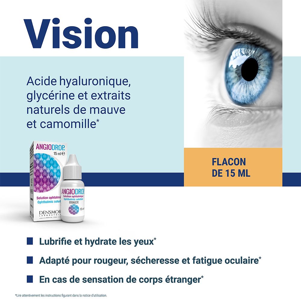 Densmore Angiodrop® Solution ophtalmique - Sécheresse de l'œil 15 mL
