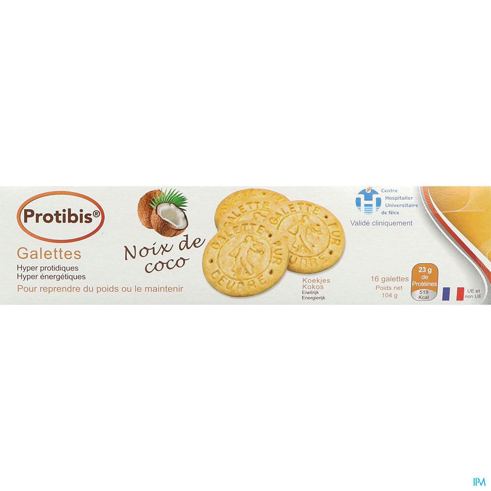 Protibis Galettes, Denrée alimentaire destinée à des fins médicales spéciales, noix de coc