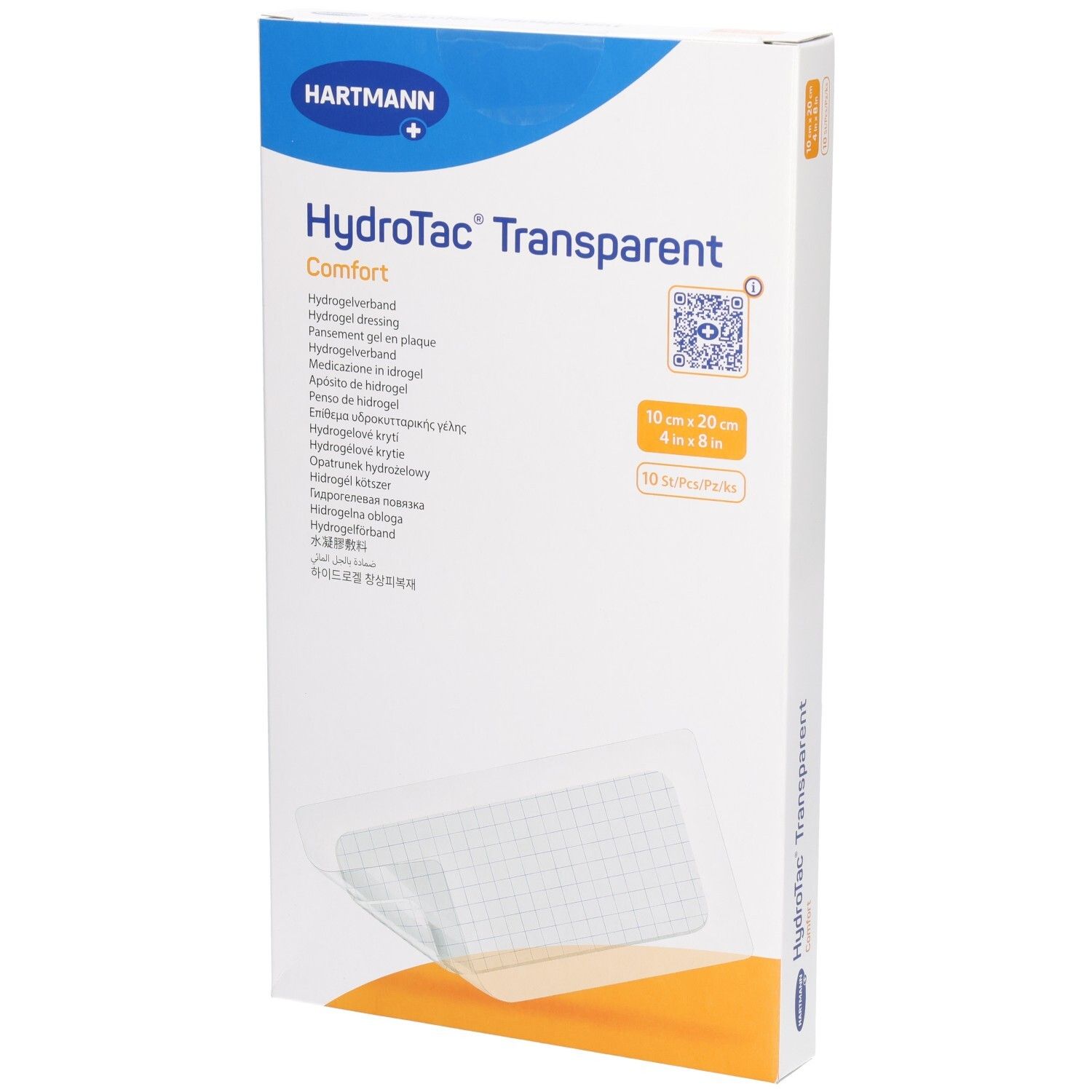 Emballage HydroTac® Transparent Comfort, 10 x 20 cm. Contient 10 pièces. Marque Hartmann.