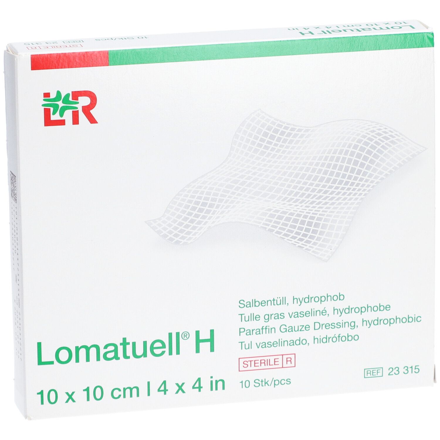 LOMATUELL H - Pansement gras de gaze paraffinée, à usage unique, stérile. 10 cm x 10 cm (r