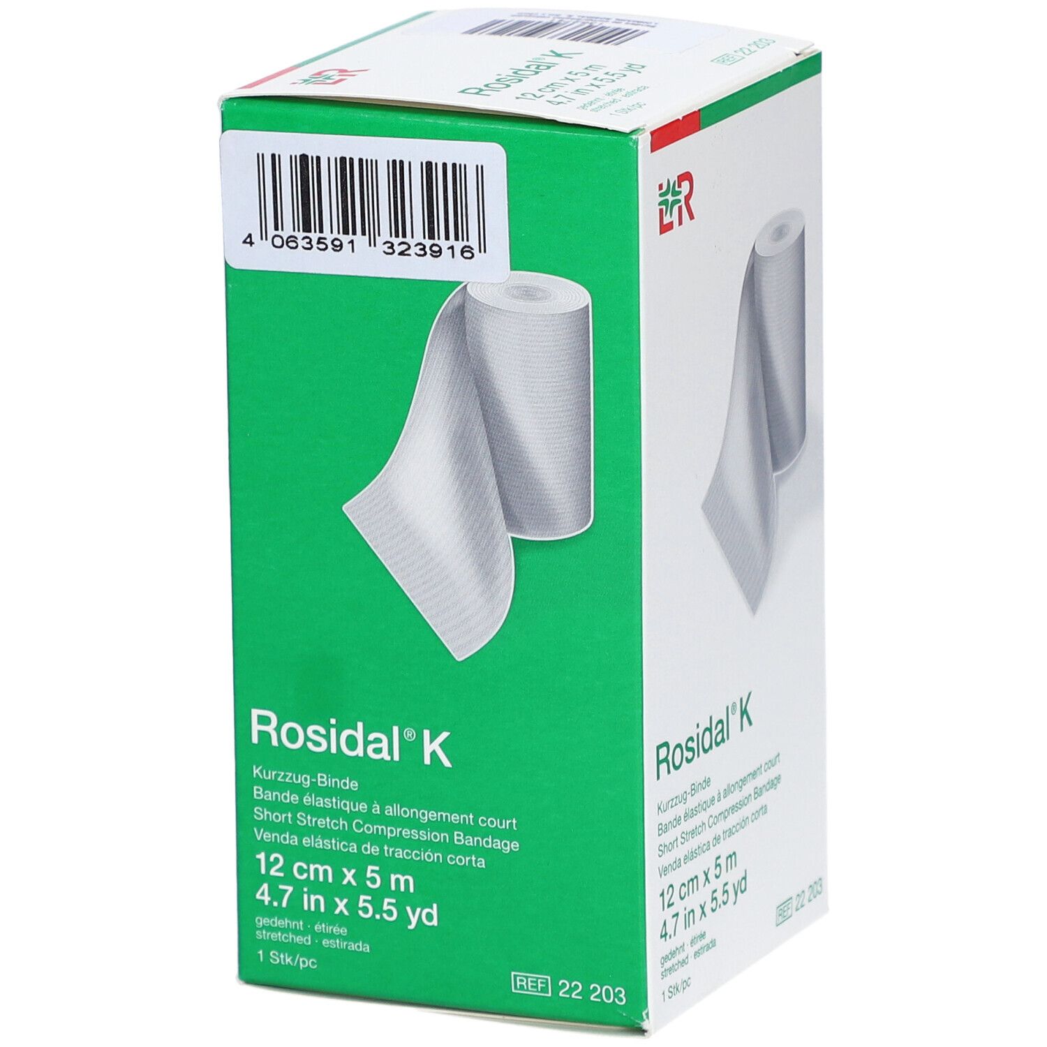 ROSIDAL K - Bande de compression élastique 1 sens, allongement court. 5 m x 12 cm (ref. 10