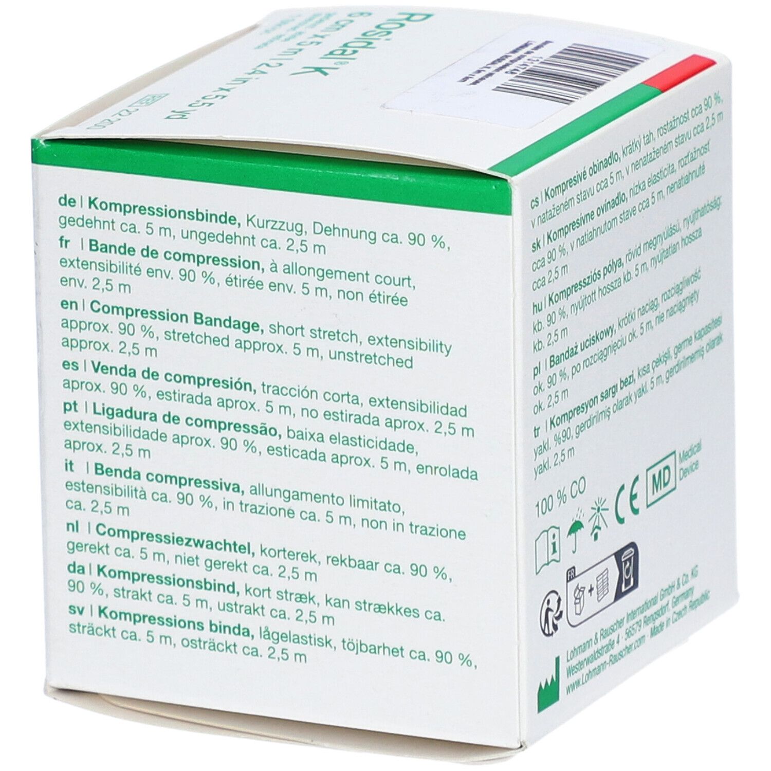 ROSIDAL K - Bande de compression élastique 1 sens, allongement court. 5 m x 6 cm (ref. 108