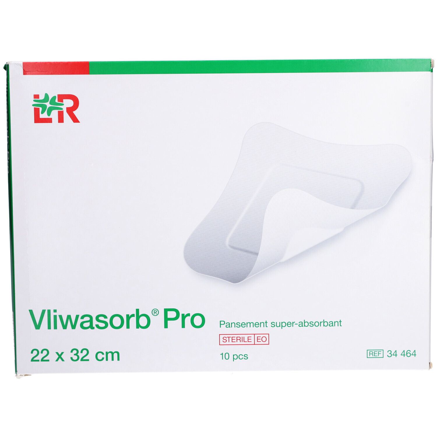 Boîte de pansements super-absorbants Vliwasorb Pro, 22 x 32 cm. Stérile. 10 pièces.