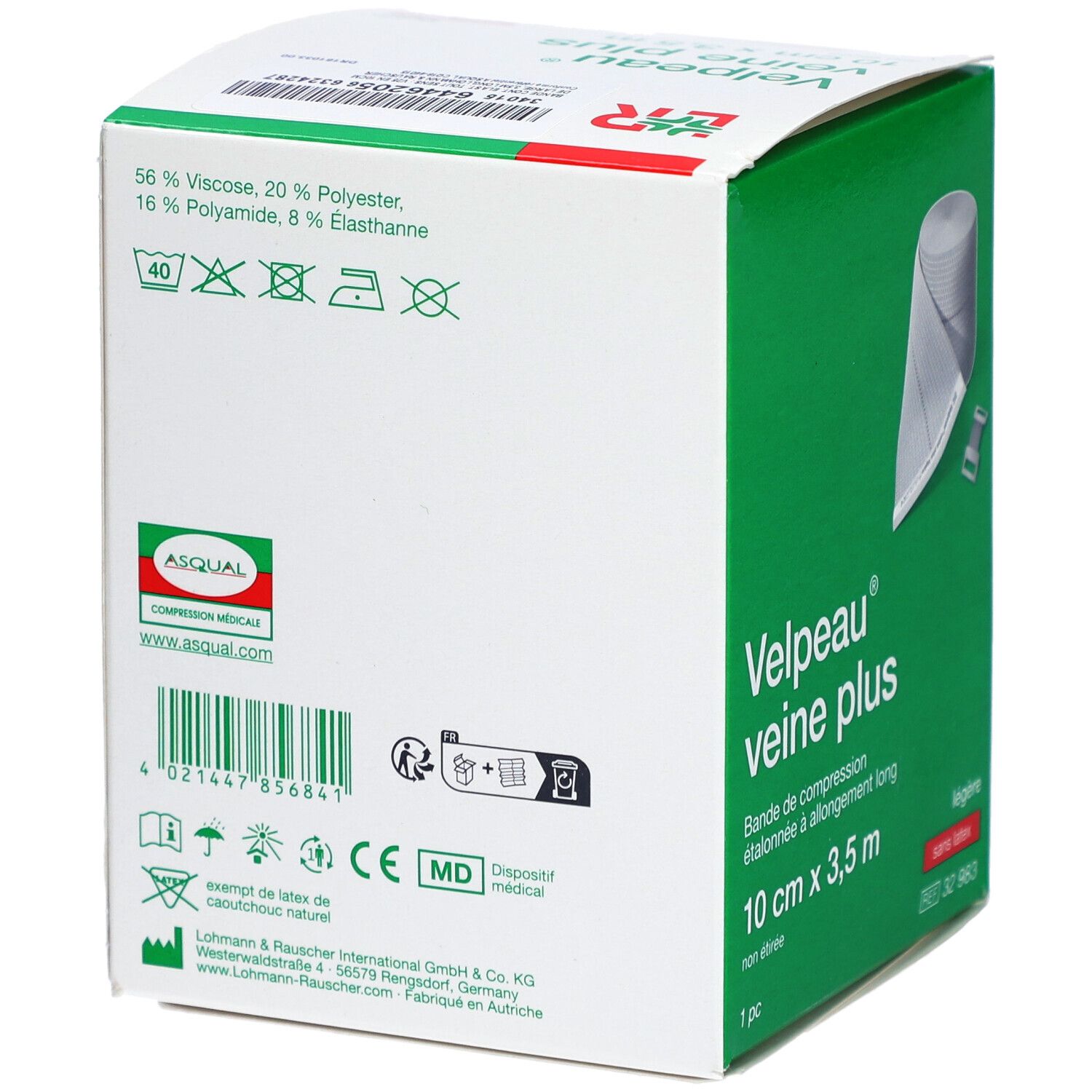 VELPEAU VEINE PLUS - Bande de compression, force 2, étalonnée, élastique tous sens, sans l