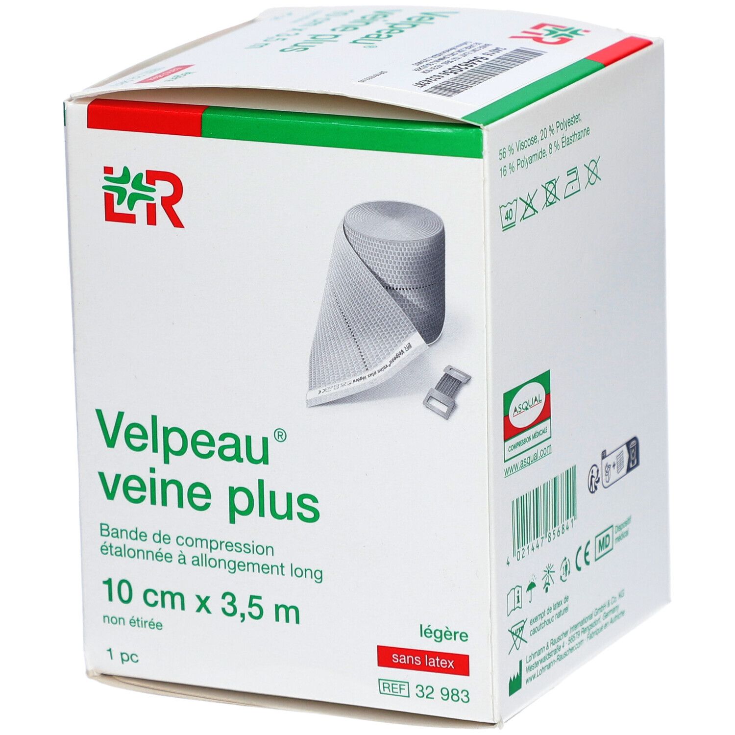 VELPEAU VEINE PLUS - Bande de compression, force 2, étalonnée, élastique tous sens, sans l
