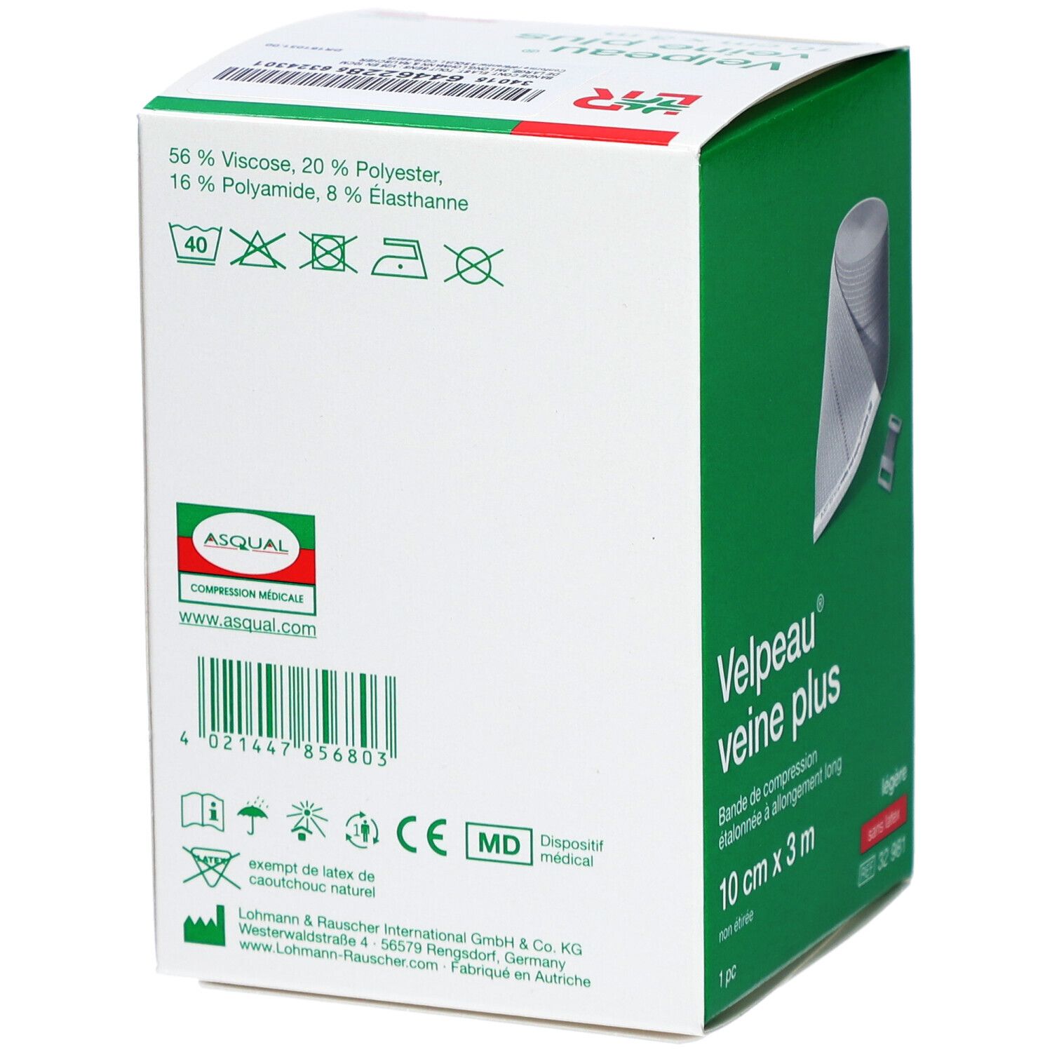 VELPEAU VEINE PLUS - Bande de compression, force 2, étalonnée, élastique tous sens, sans l