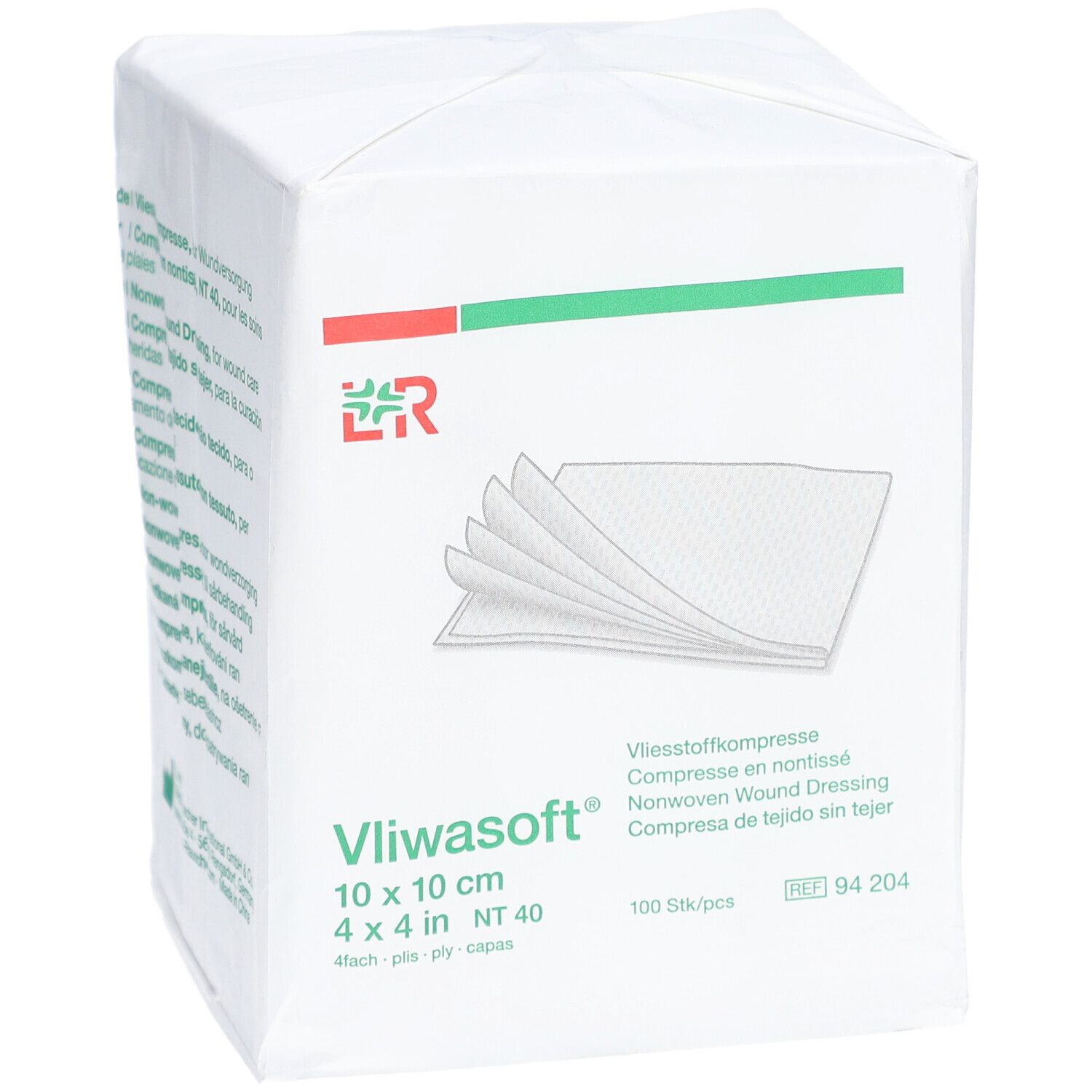 VLIWASOFT - Compresse en non tissé, non stérile. 10 cm x 10 cm (ref. 34535) - sachet 100