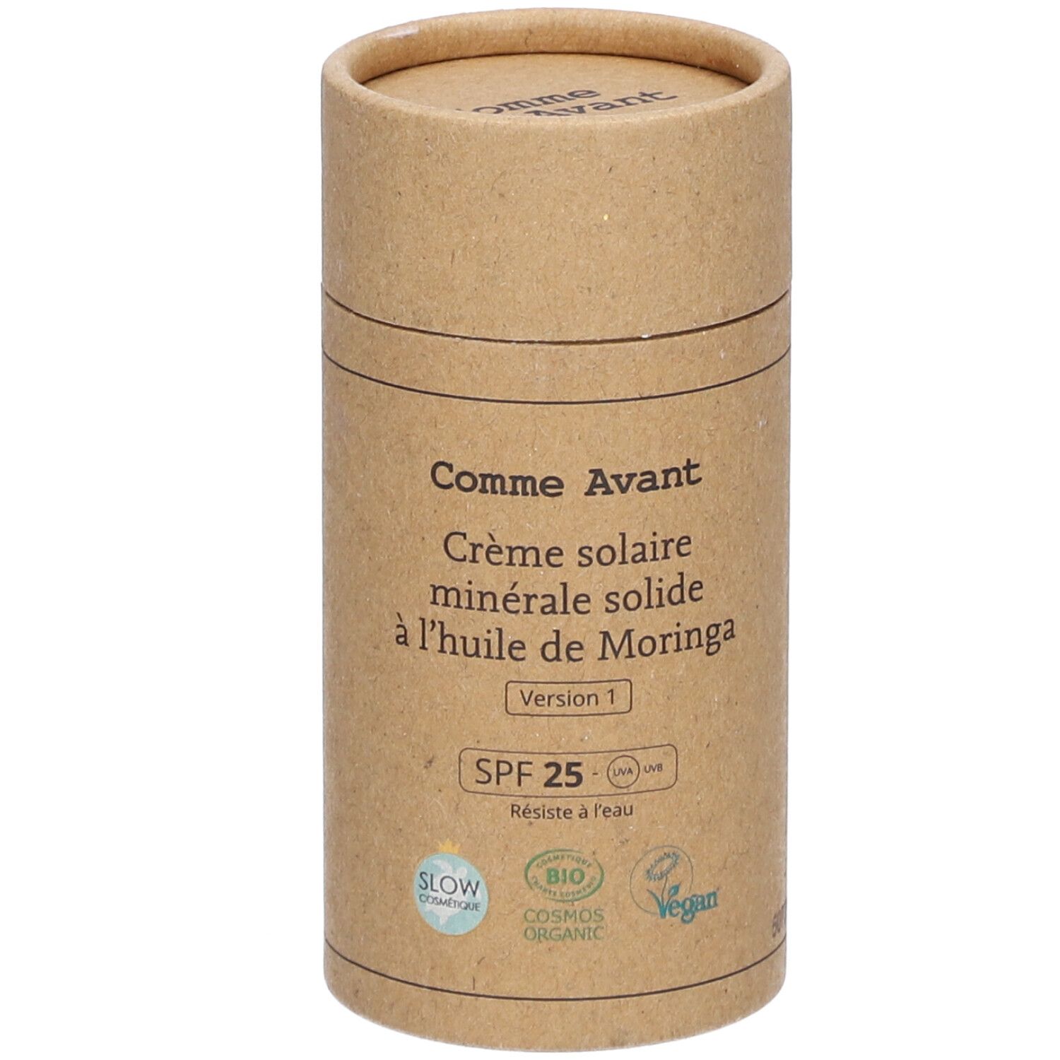 Comme Avant Crème solaire minérale solide à l'huile de Moringa SPF25