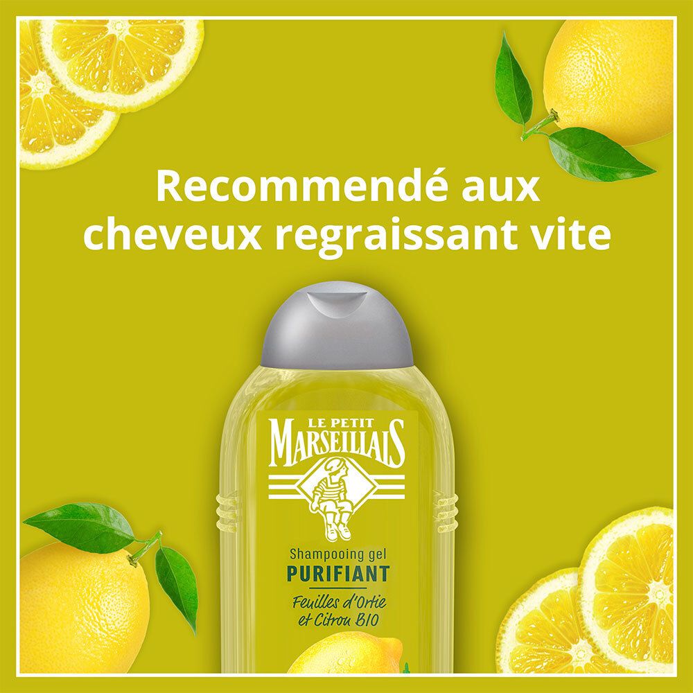 Le Petit Marseillais Shampooing Purifiant - Feuille d'Ortie et Citron Bio