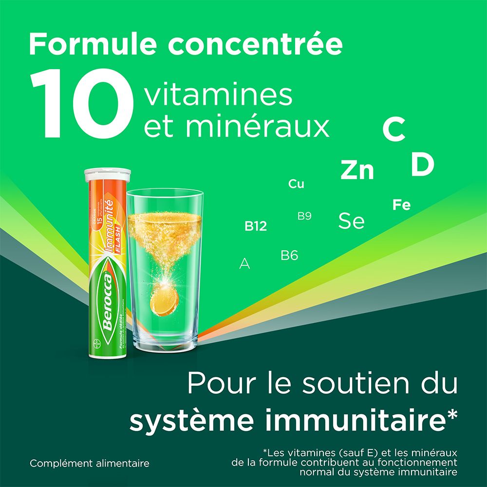 Berocca® Immunité Flash  Soutient le système immunitaire