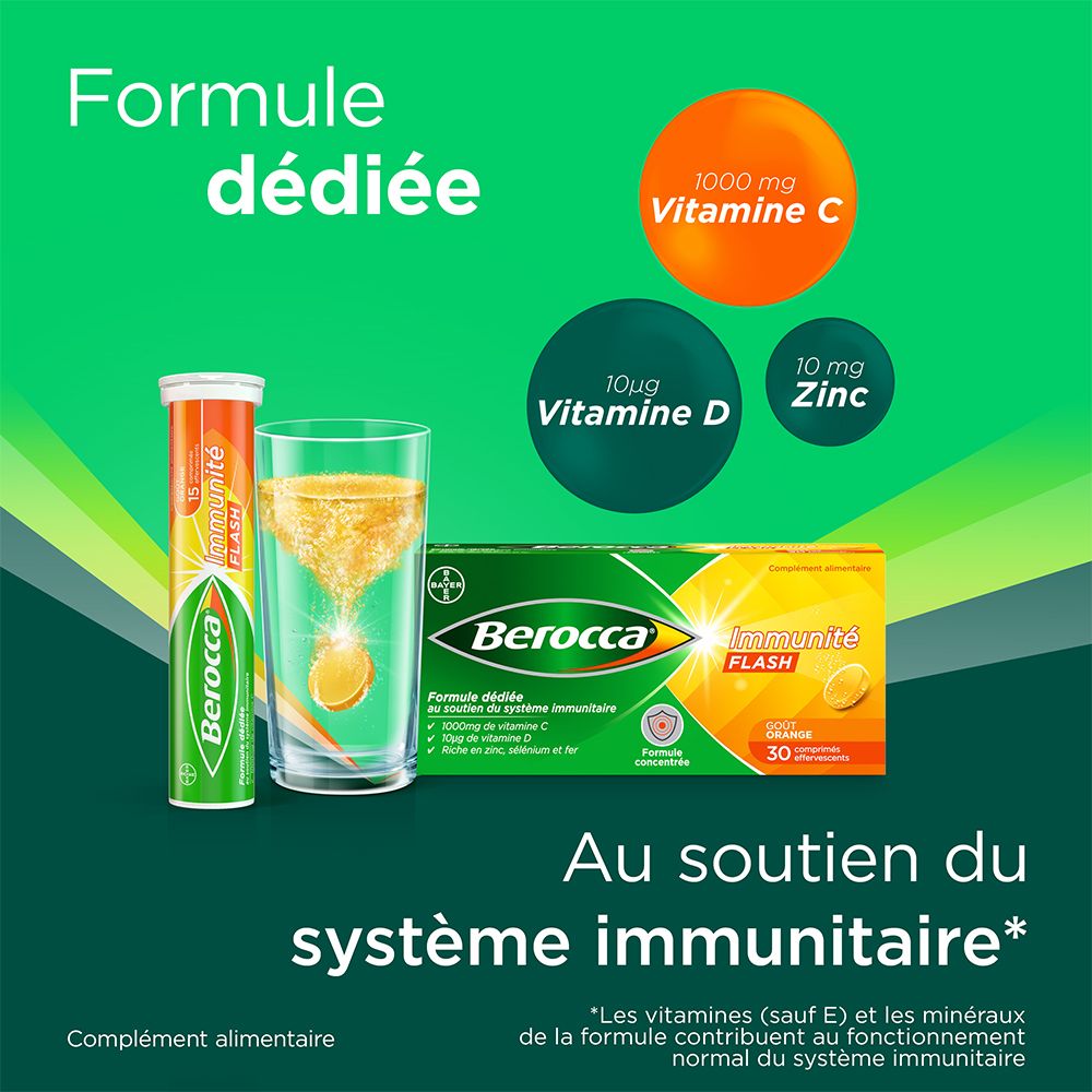 Berocca® Immunité Flash  Soutient le système immunitaire