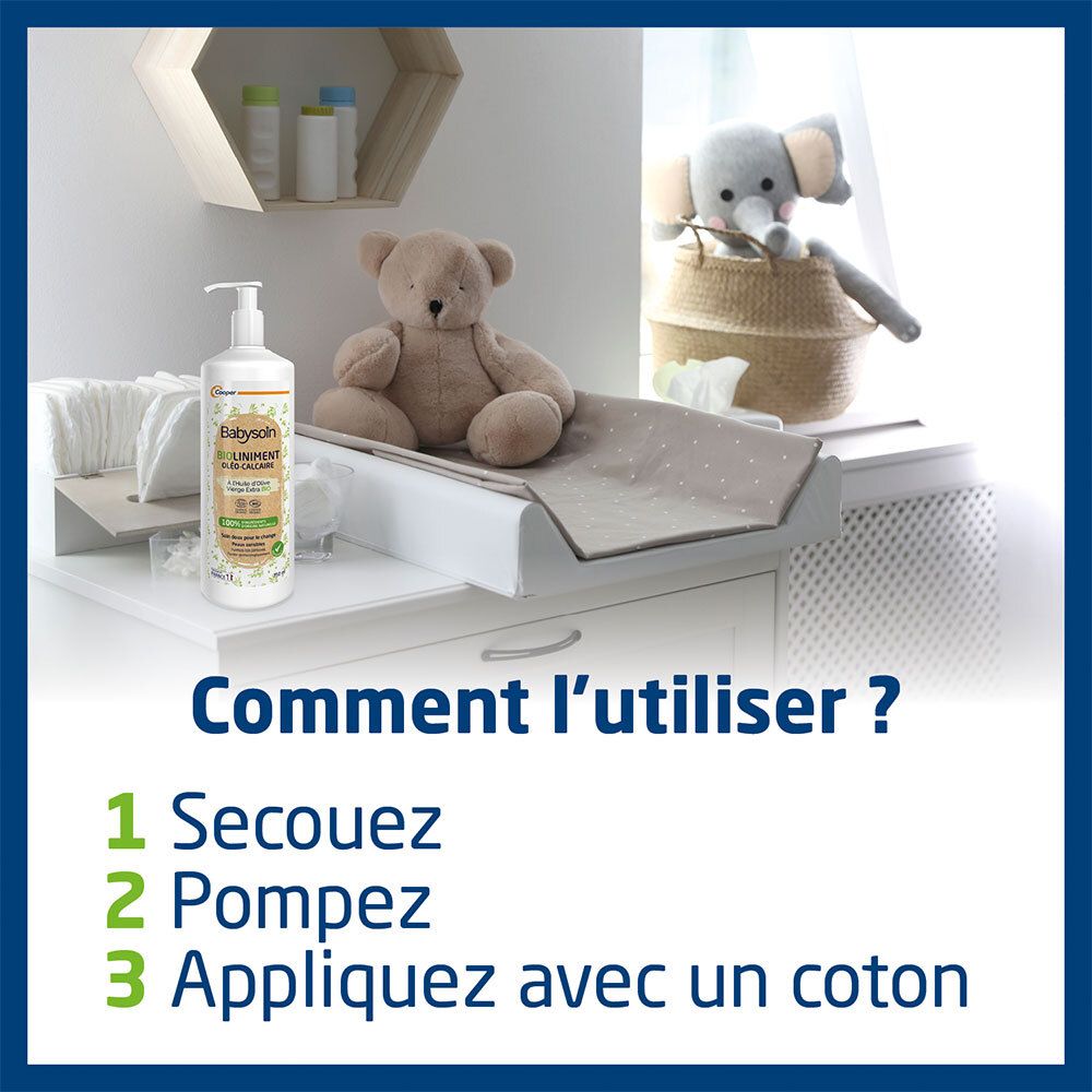 BABYSOIN - Bioliniment oléo-calcaire - Soin protecteur - Sans parfum - Certifié BIO - Fabriqué en France - 750 ml