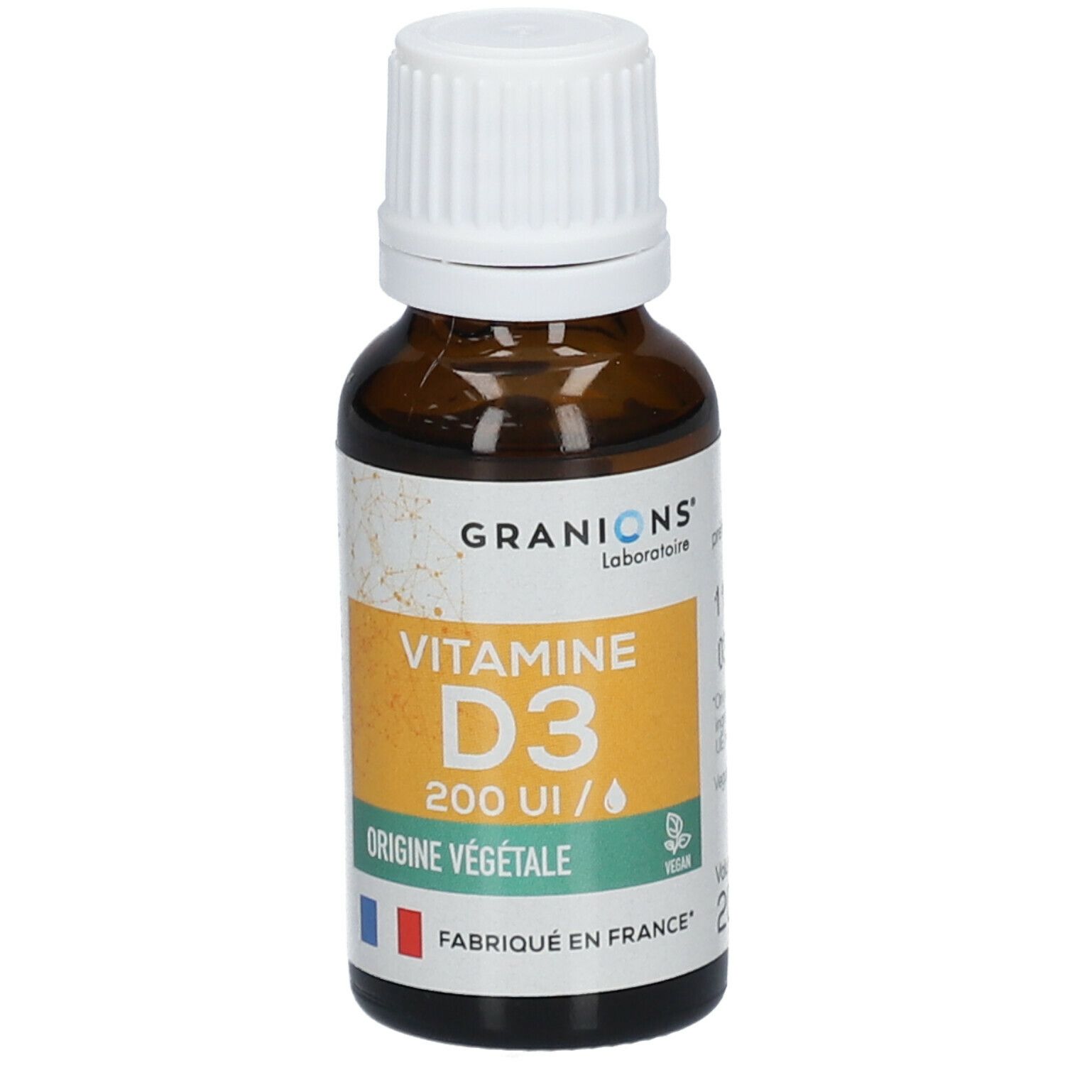 Laboratoire des GRANIONS® Vitamine D3 végétale 200 UI - Gouttes
