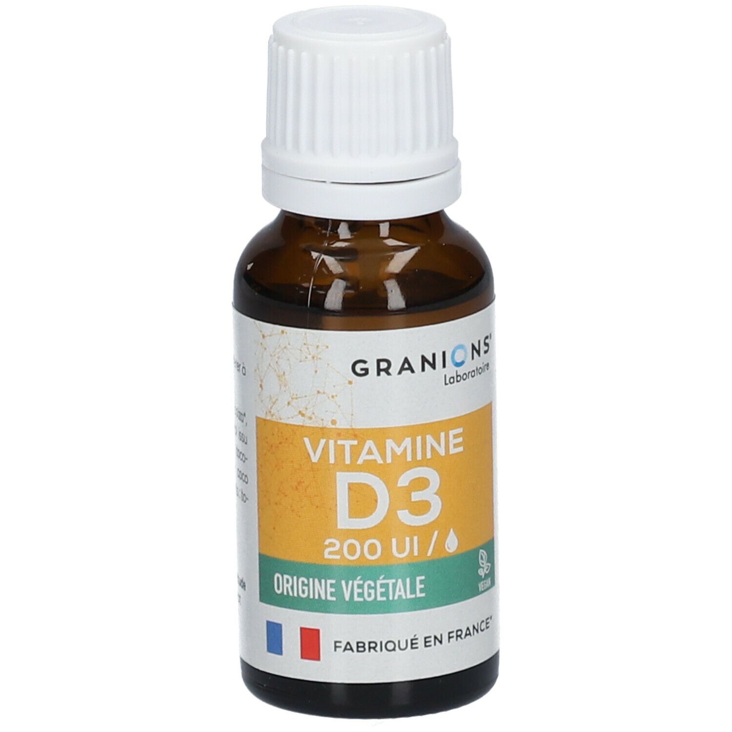 Laboratoire des GRANIONS® Vitamine D3 végétale 200 UI - Gouttes