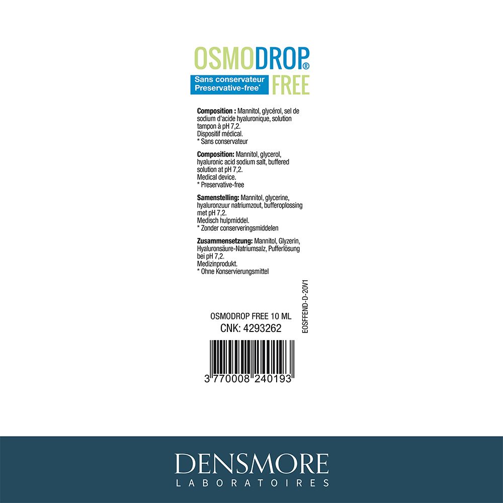 Densmore Osmodrop® Free Solution ophtalmique - Œdème et sous-œdème de la cornée 10 mL
